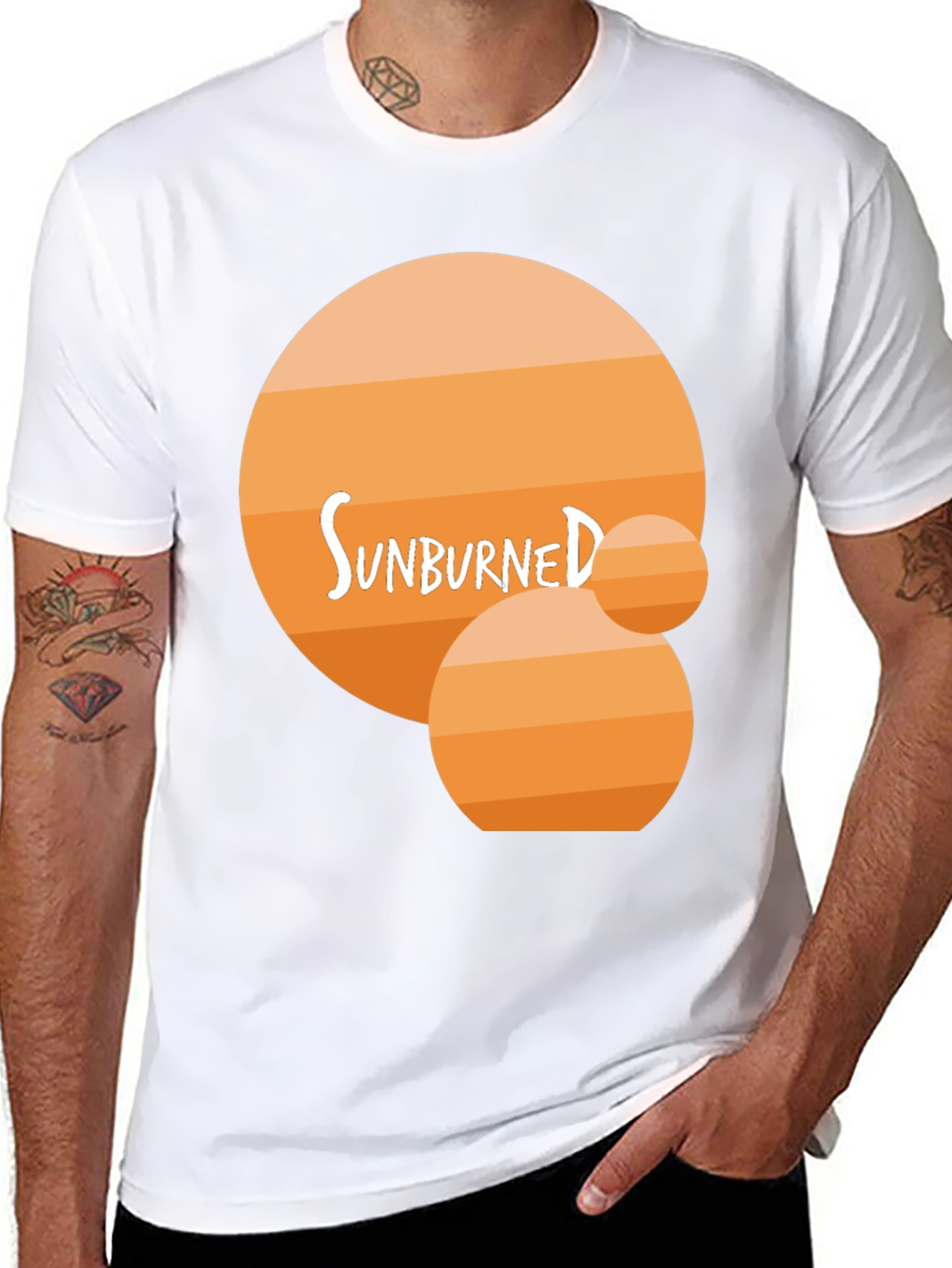 Sunburned Graphic Tee - Black Cotton T-Shirt