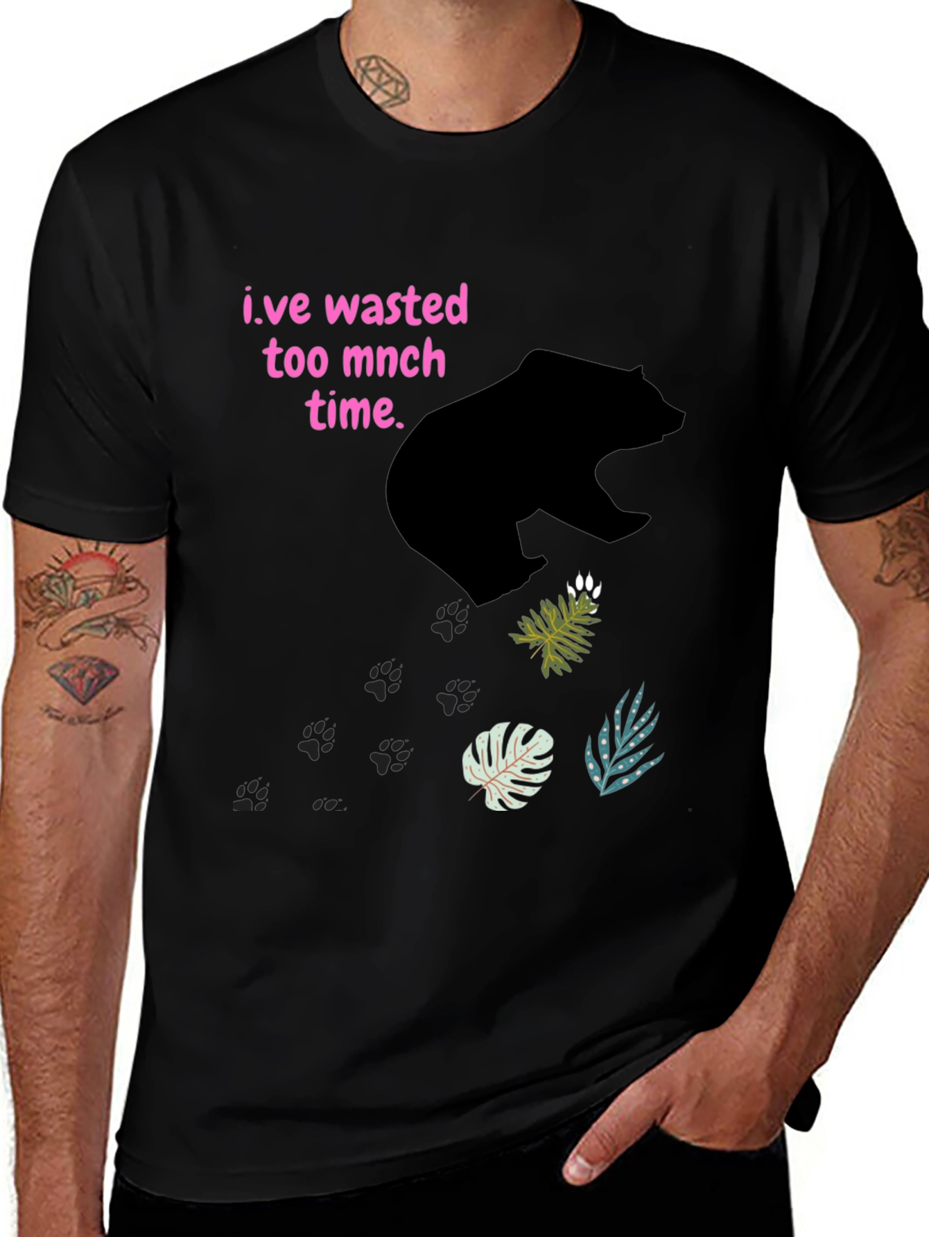 Wasted Time Bear Graphic T-Shirt