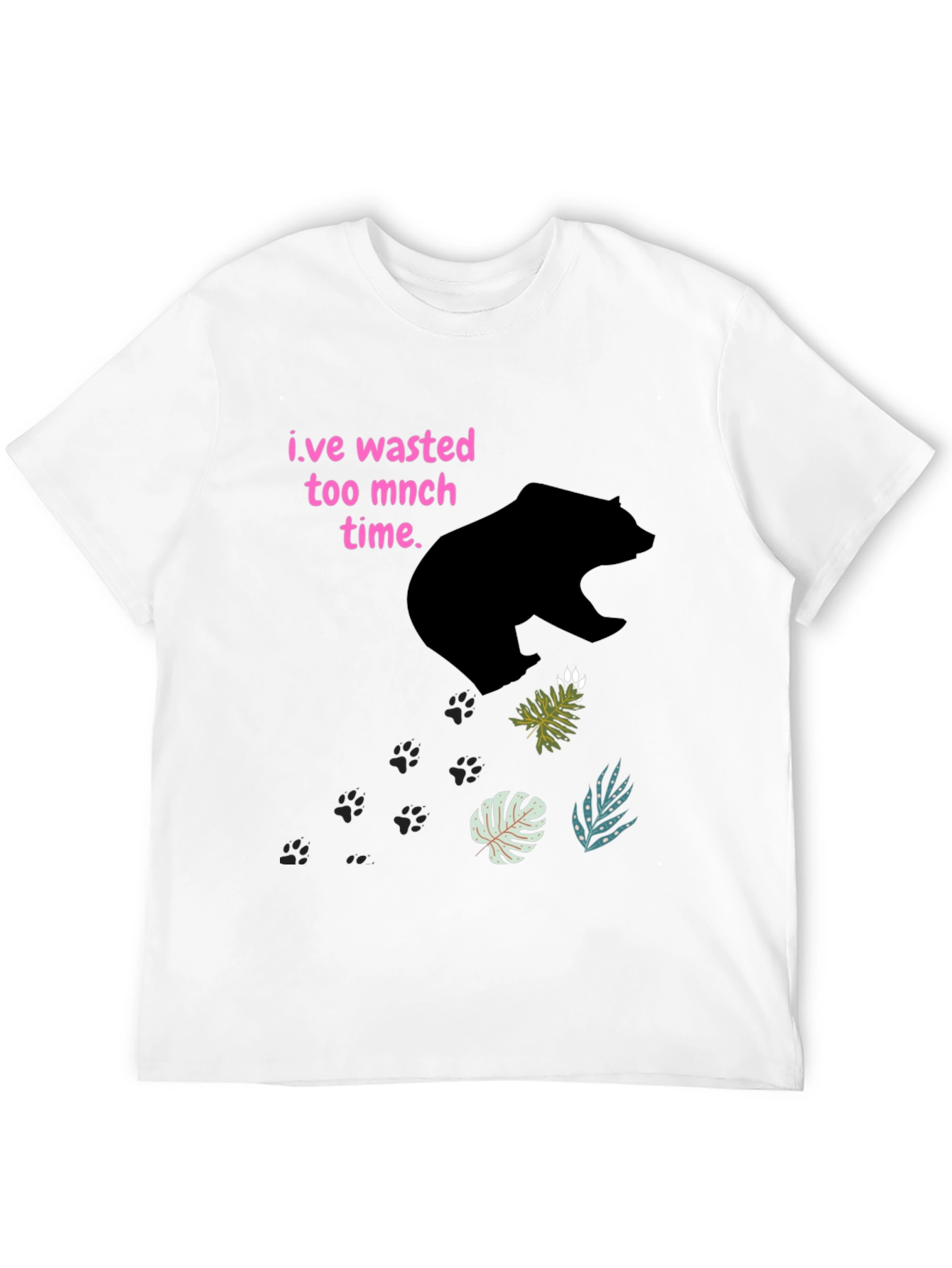 Wasted Time Bear Graphic T-Shirt