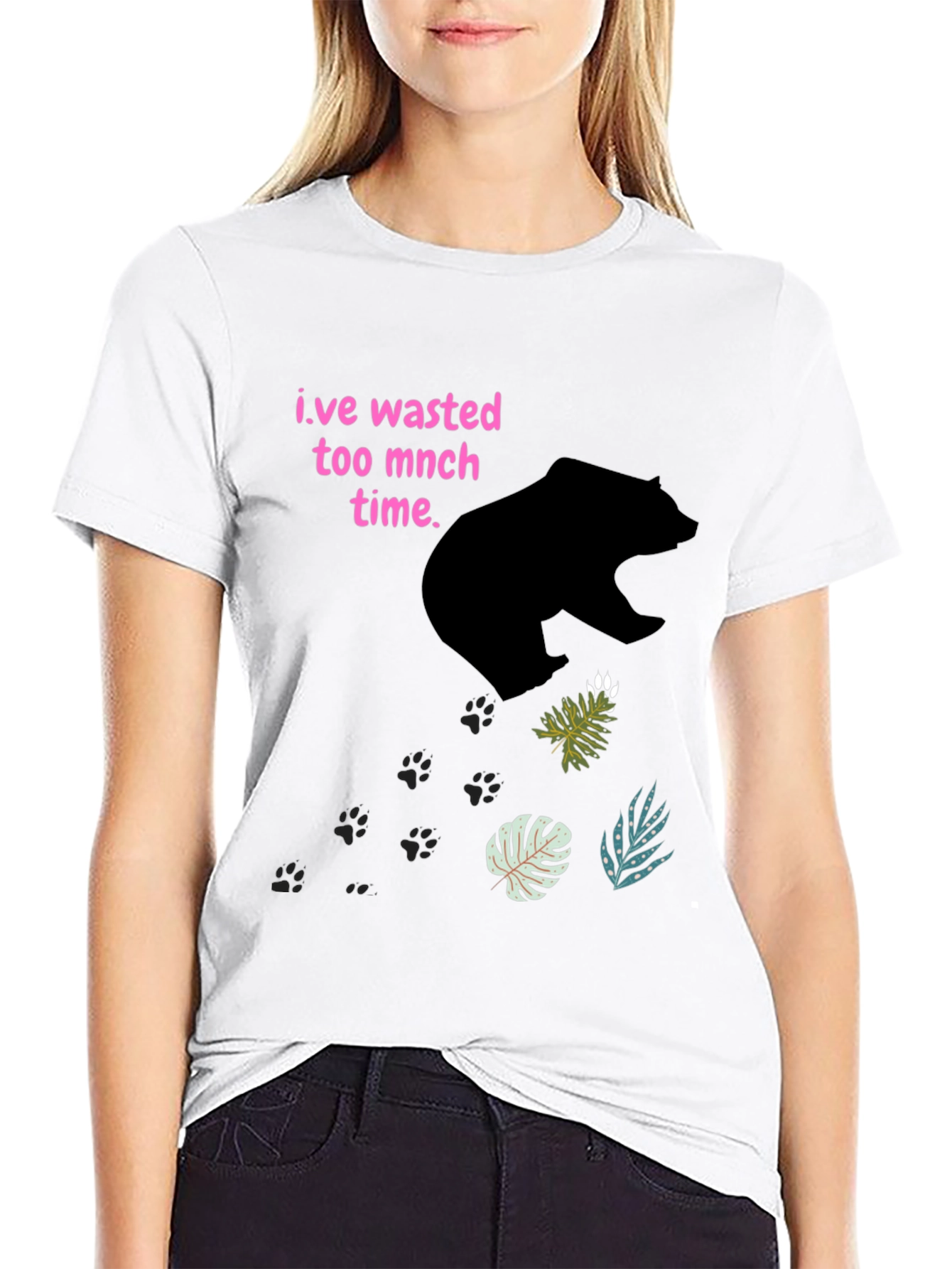 Wasted Time Bear Graphic T-Shirt