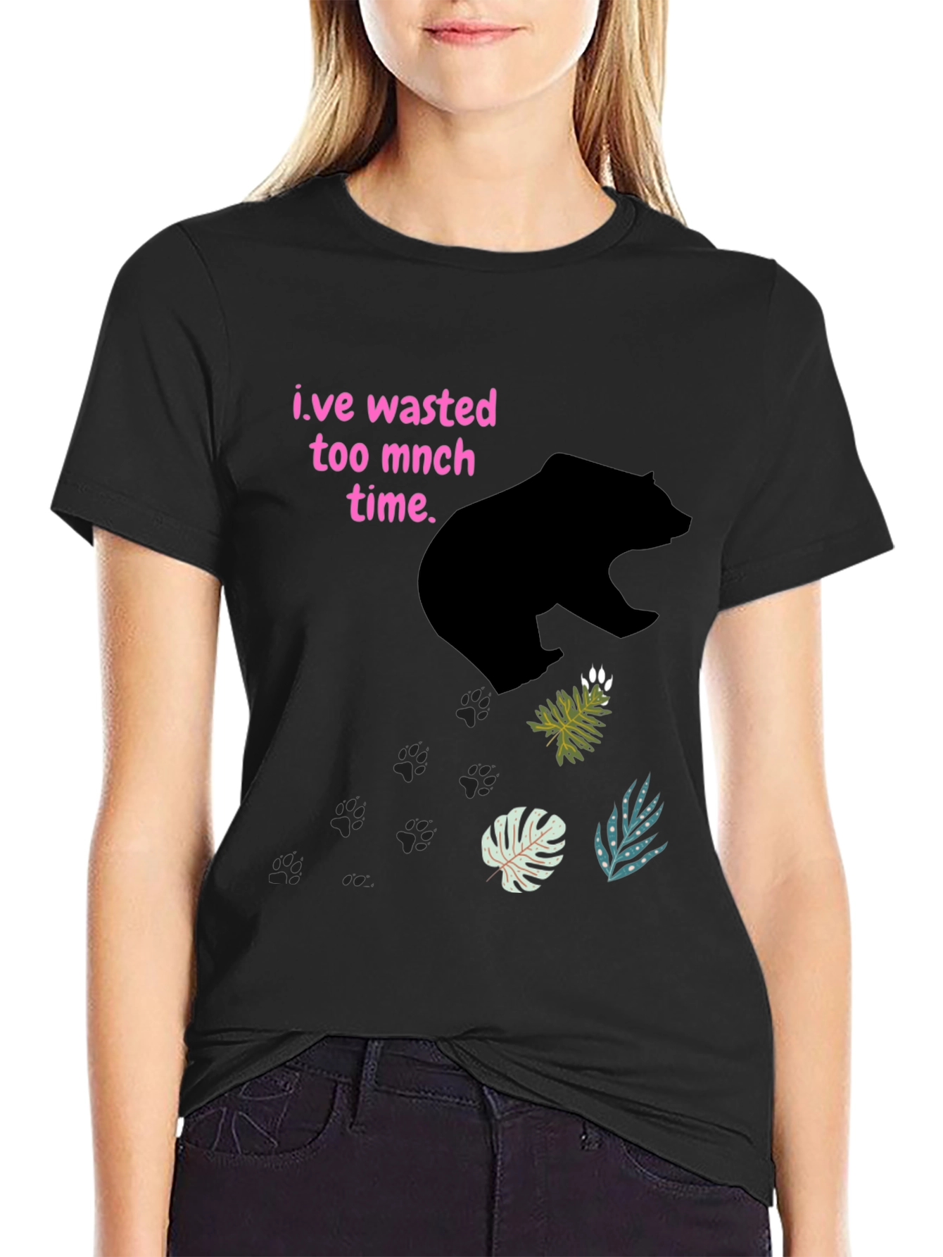 Wasted Time Bear Graphic T-Shirt