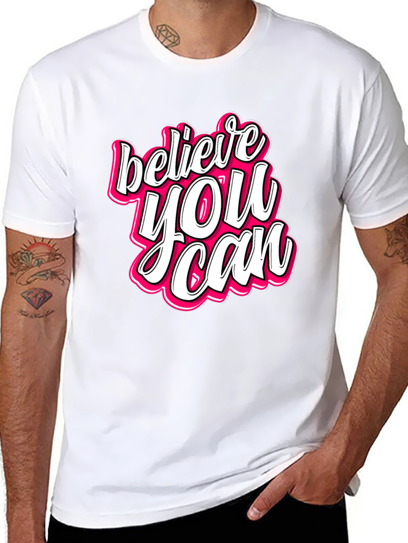 Believe You Can Graphic Tee - Trendy Positive Message