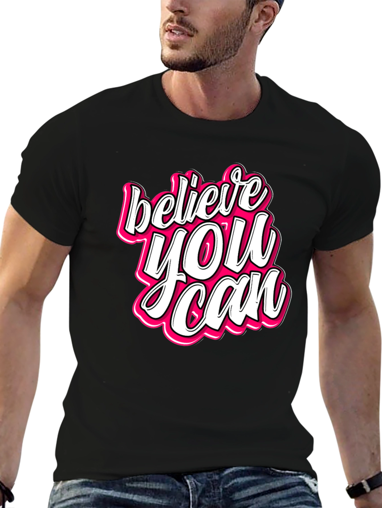 Believe You Can Graphic Tee - Trendy Positive Message