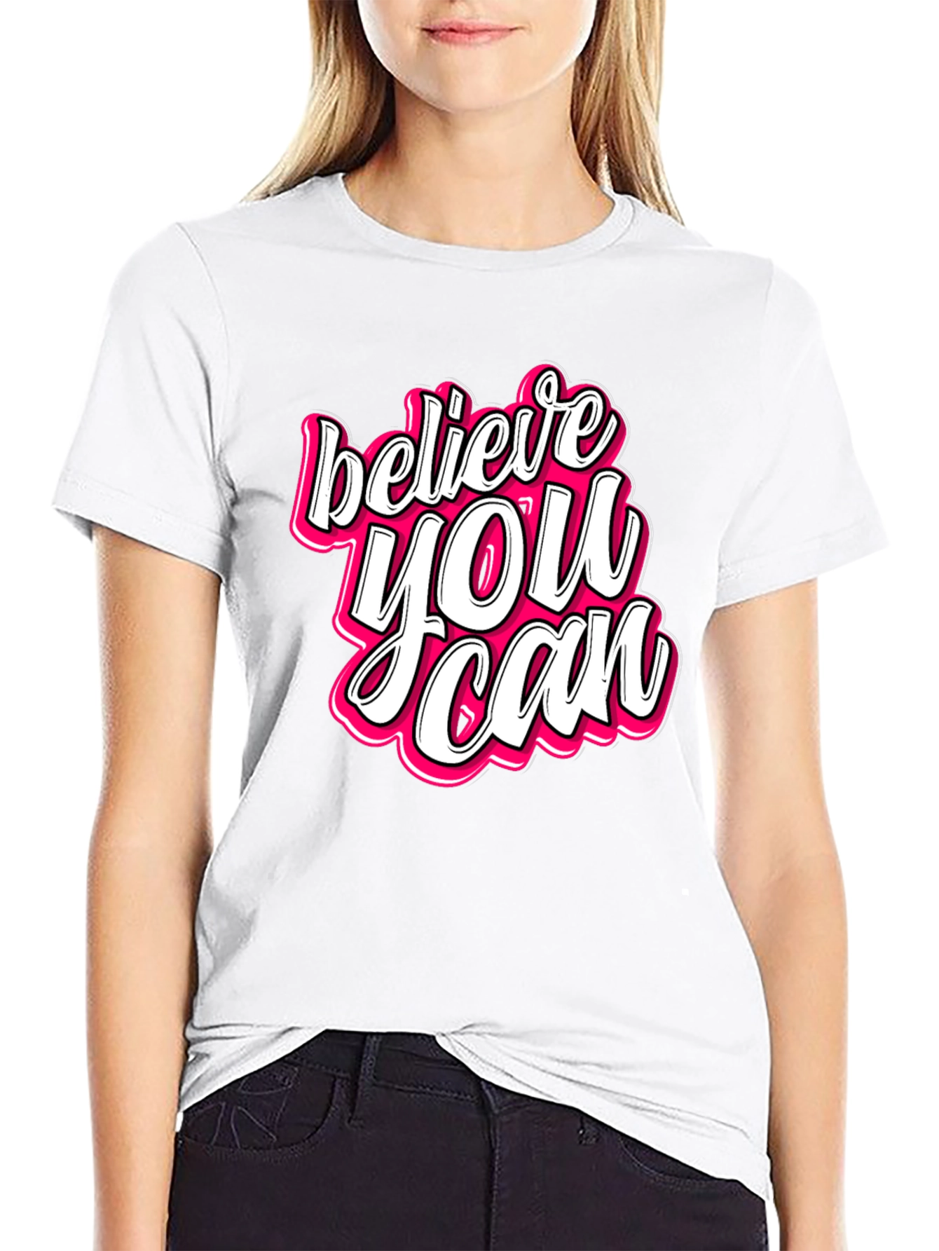 Believe You Can Graphic Tee - Trendy Positive Message