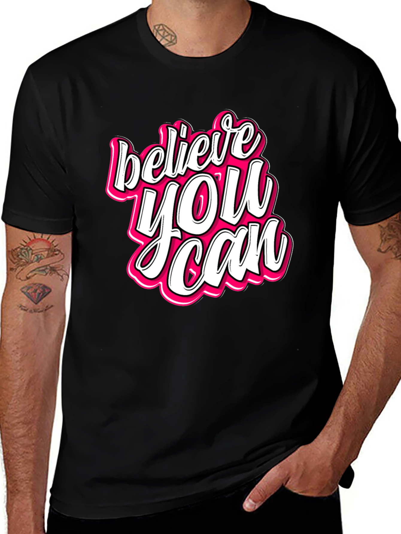 Believe You Can Graphic Tee - Trendy Positive Message