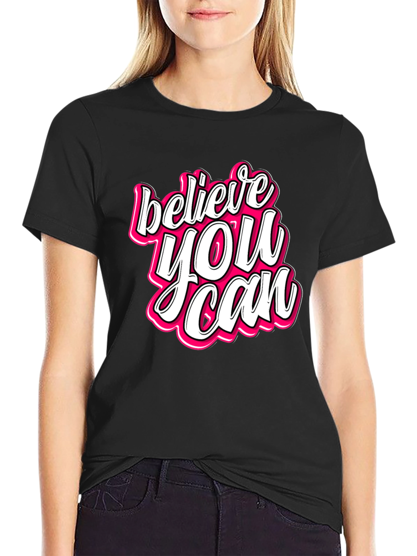 Believe You Can Graphic Tee - Trendy Positive Message