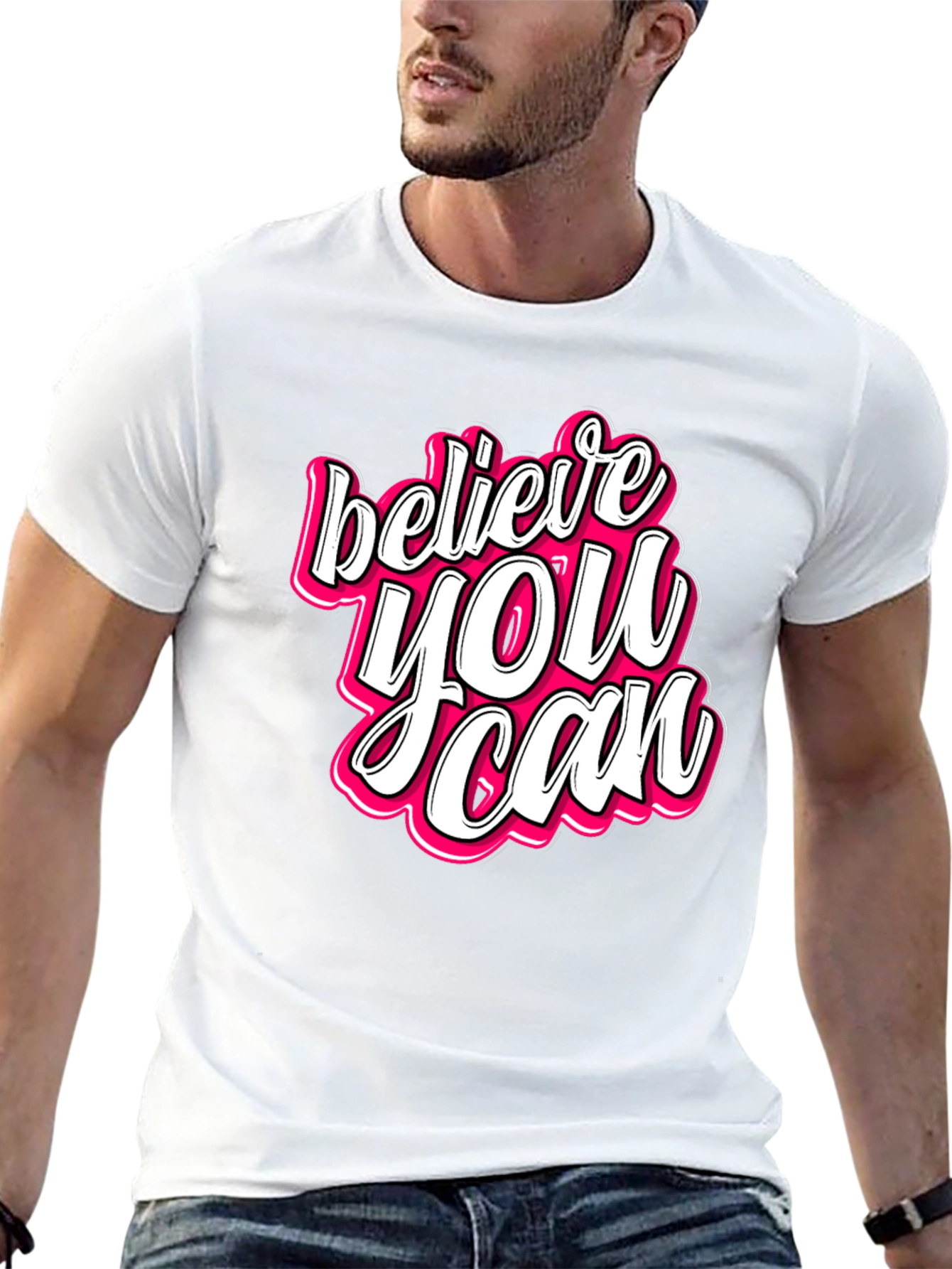 Believe You Can Graphic Tee - Trendy Positive Message