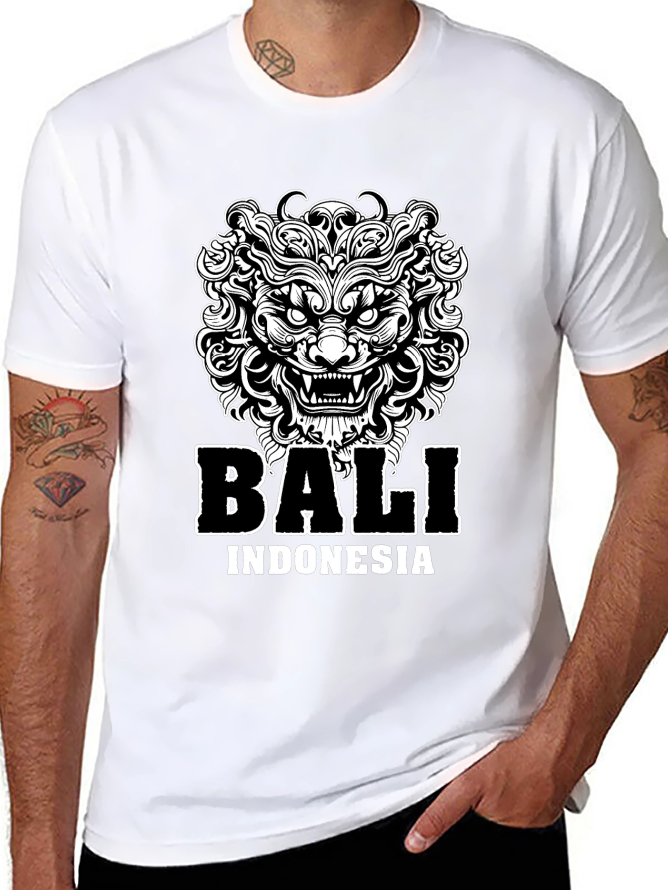 Bali Indonesia Graphic Tee - Lion Design