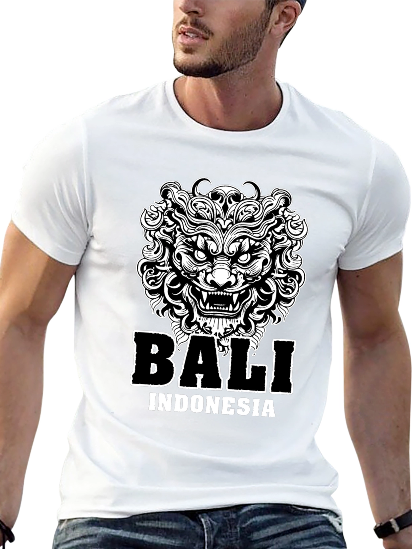 Bali Indonesia Graphic Tee - Lion Design