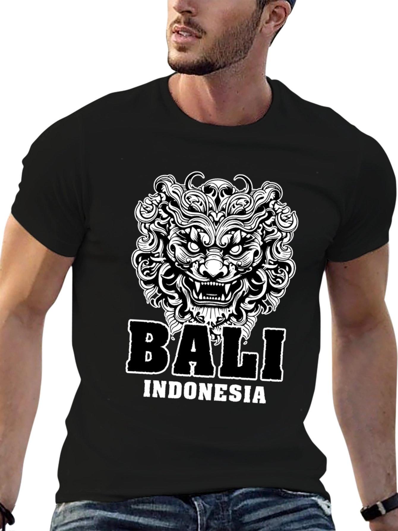 Bali Indonesia Graphic Tee - Lion Design