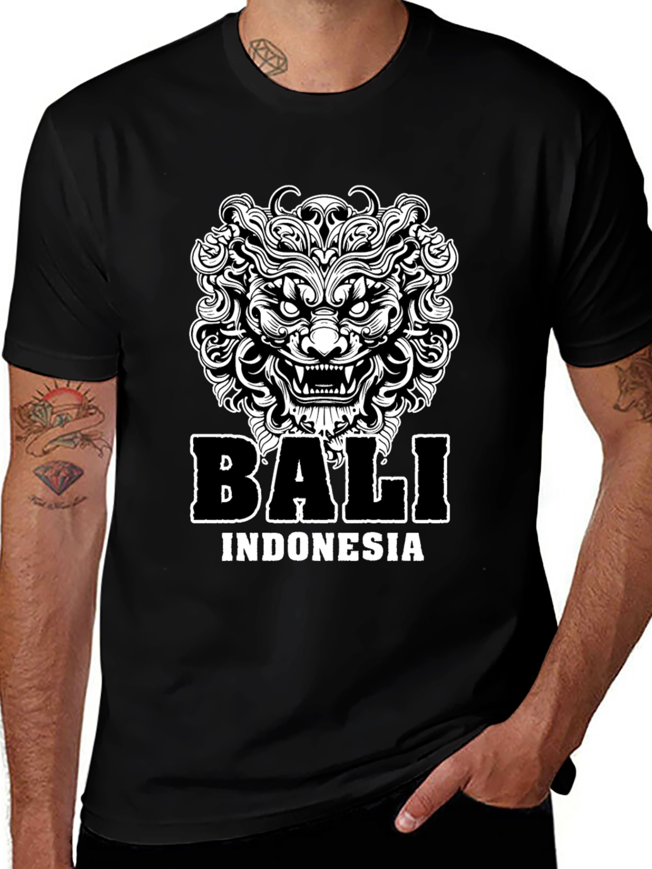 Bali Indonesia Graphic Tee - Lion Design