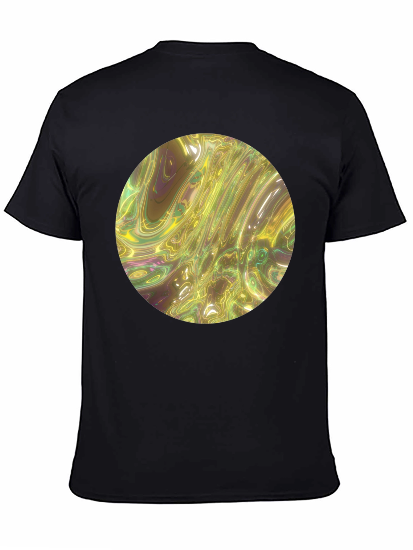 Abstract Circle Print Black T-Shirt