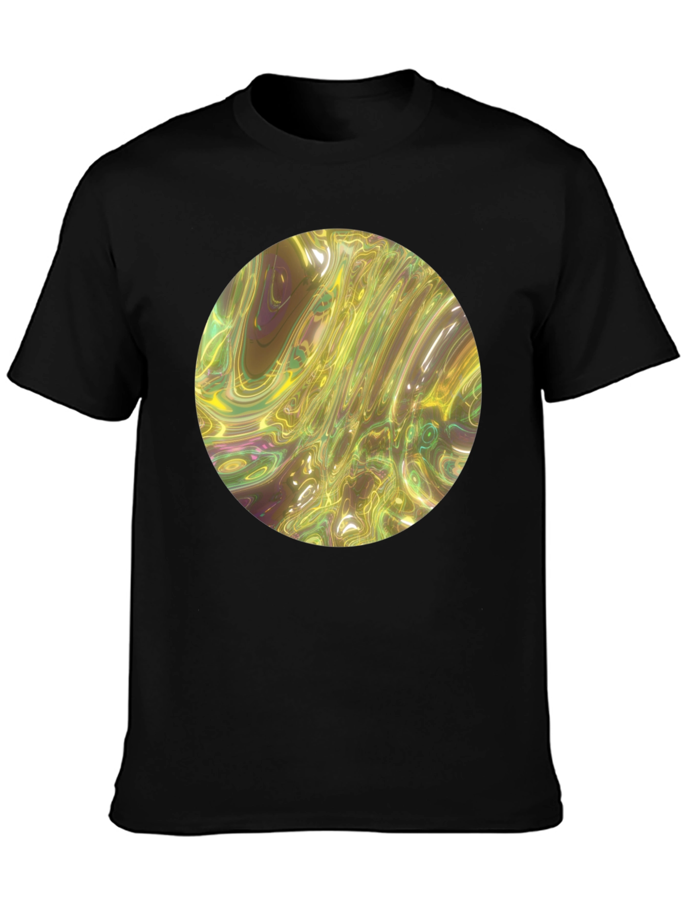Abstract Circle Print Black T-Shirt