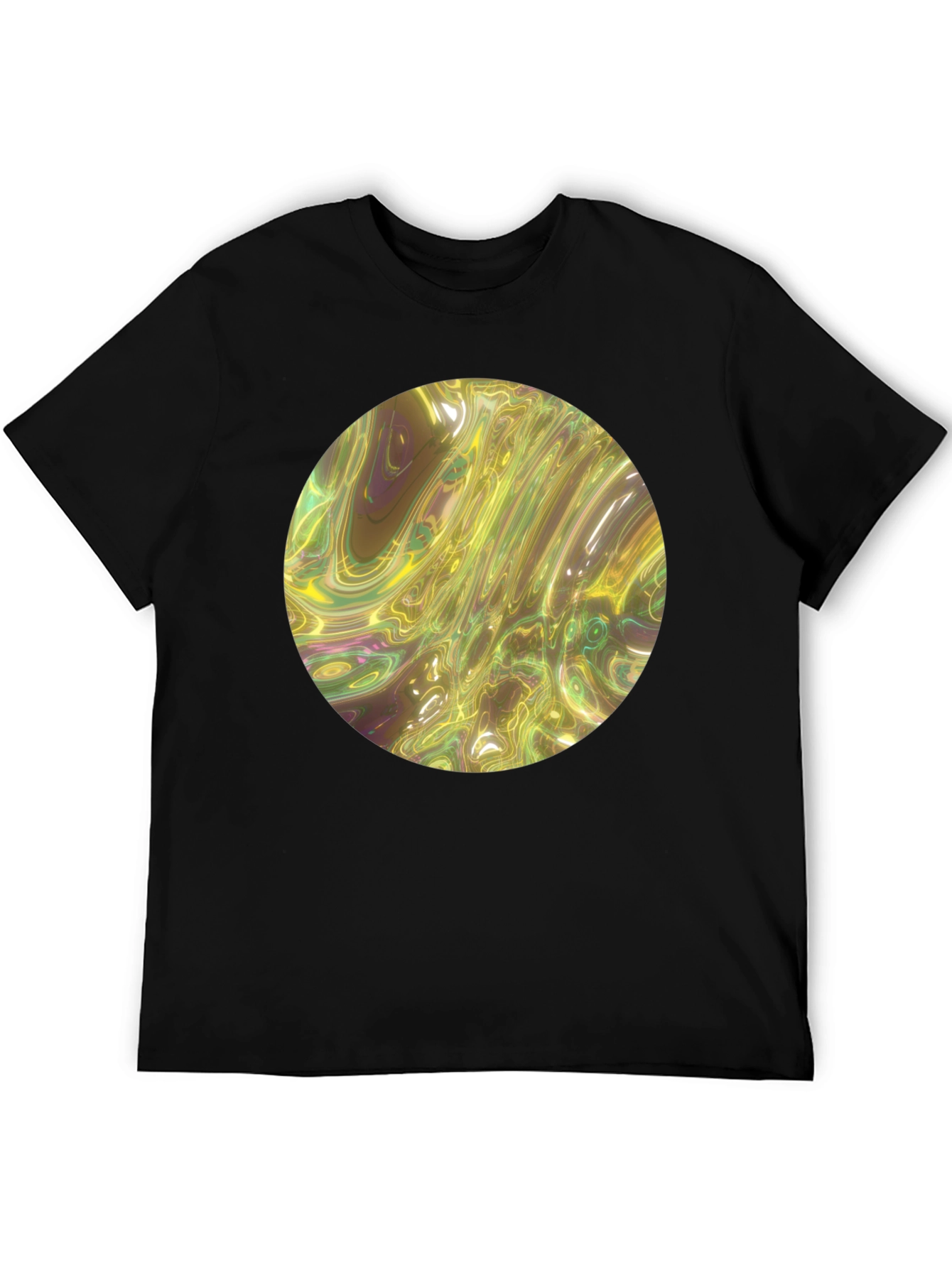 Abstract Circle Print Black T-Shirt