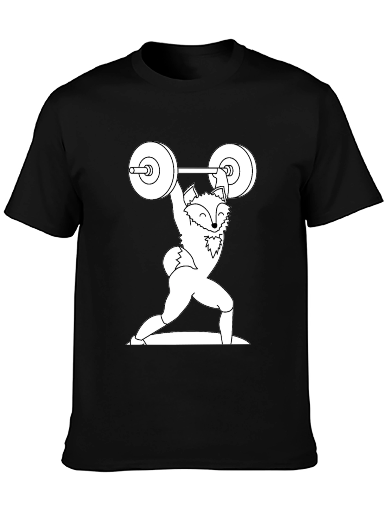 Weightlifting Fox Graphic Tee - Black Cotton T-Shirt