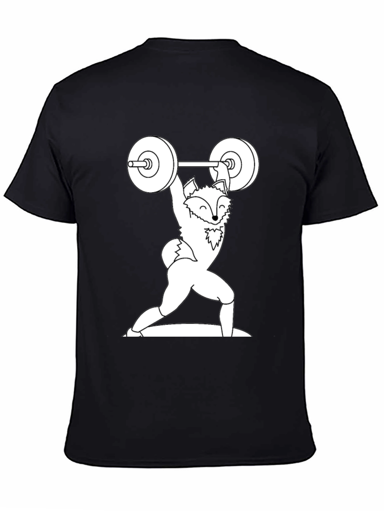 Weightlifting Fox Graphic Tee - Black Cotton T-Shirt