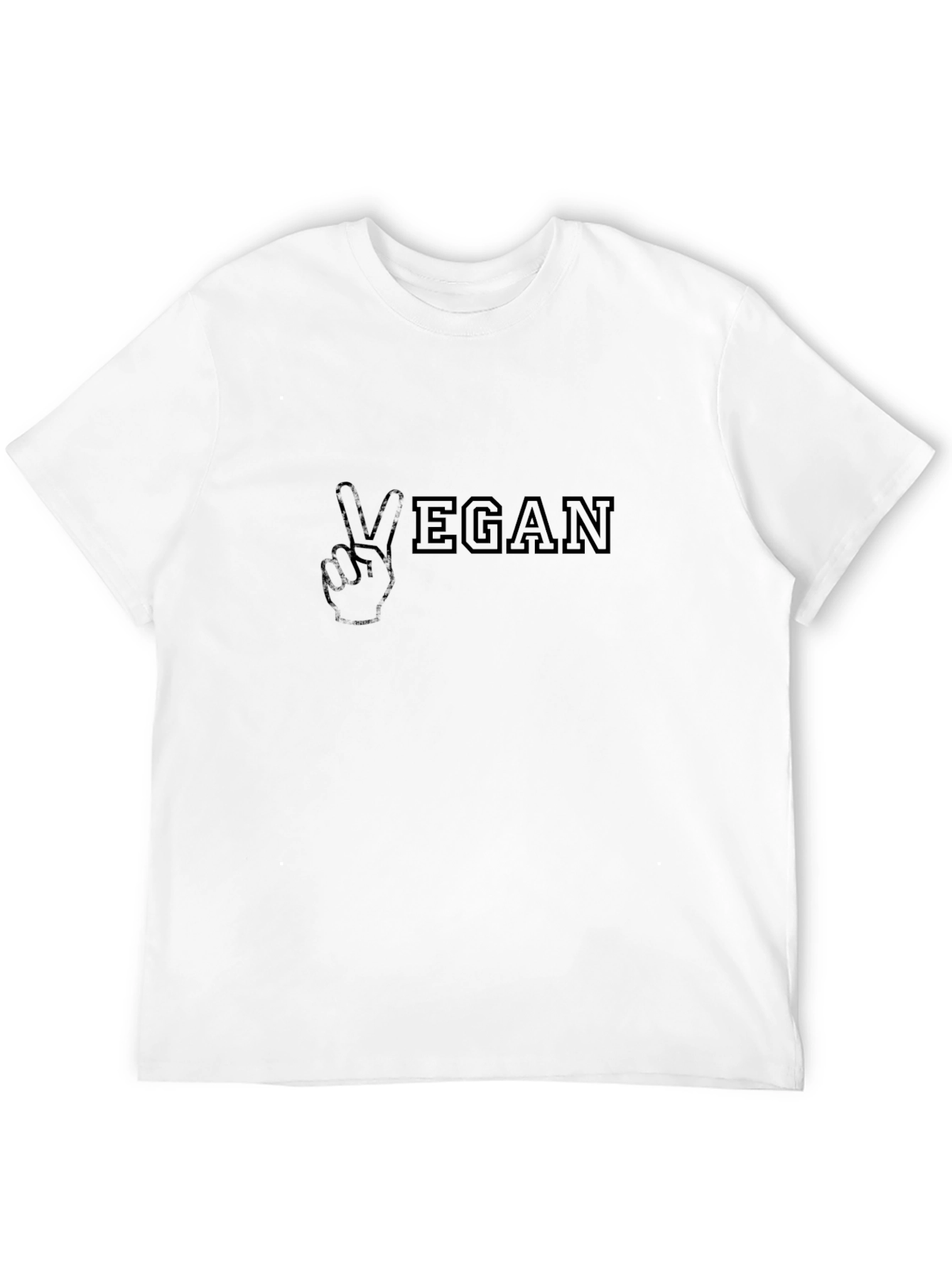 Vegan Peace Sign Black T-Shirt