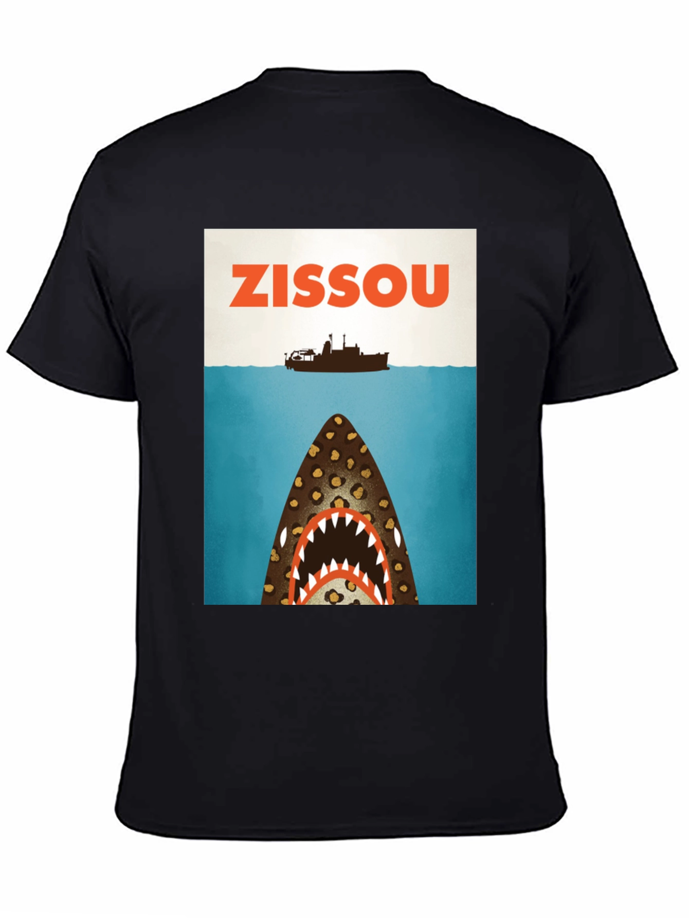 Zissou Shark Graphic Tee - Black Cotton T-Shirt