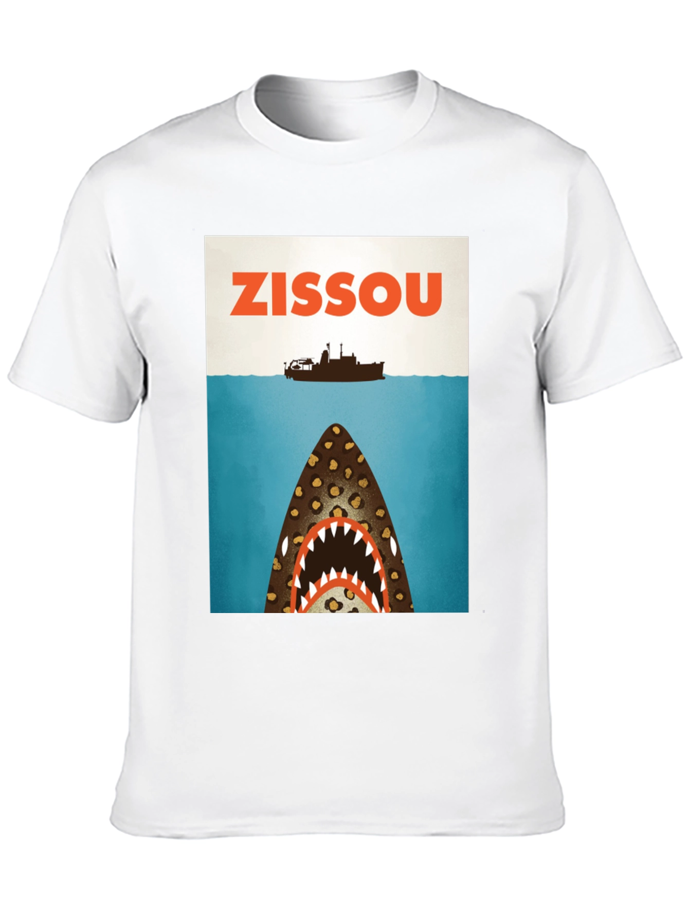Zissou Shark Graphic Tee - Black Cotton T-Shirt