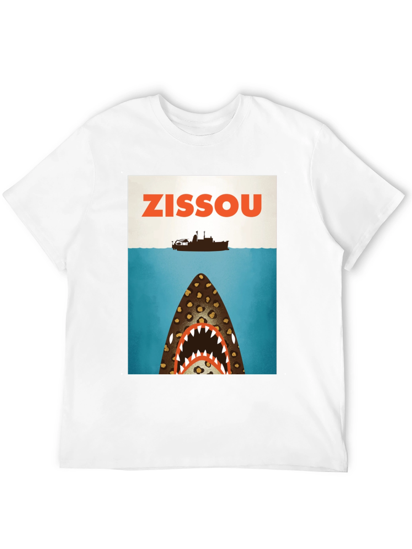 Zissou Shark Graphic Tee - Black Cotton T-Shirt