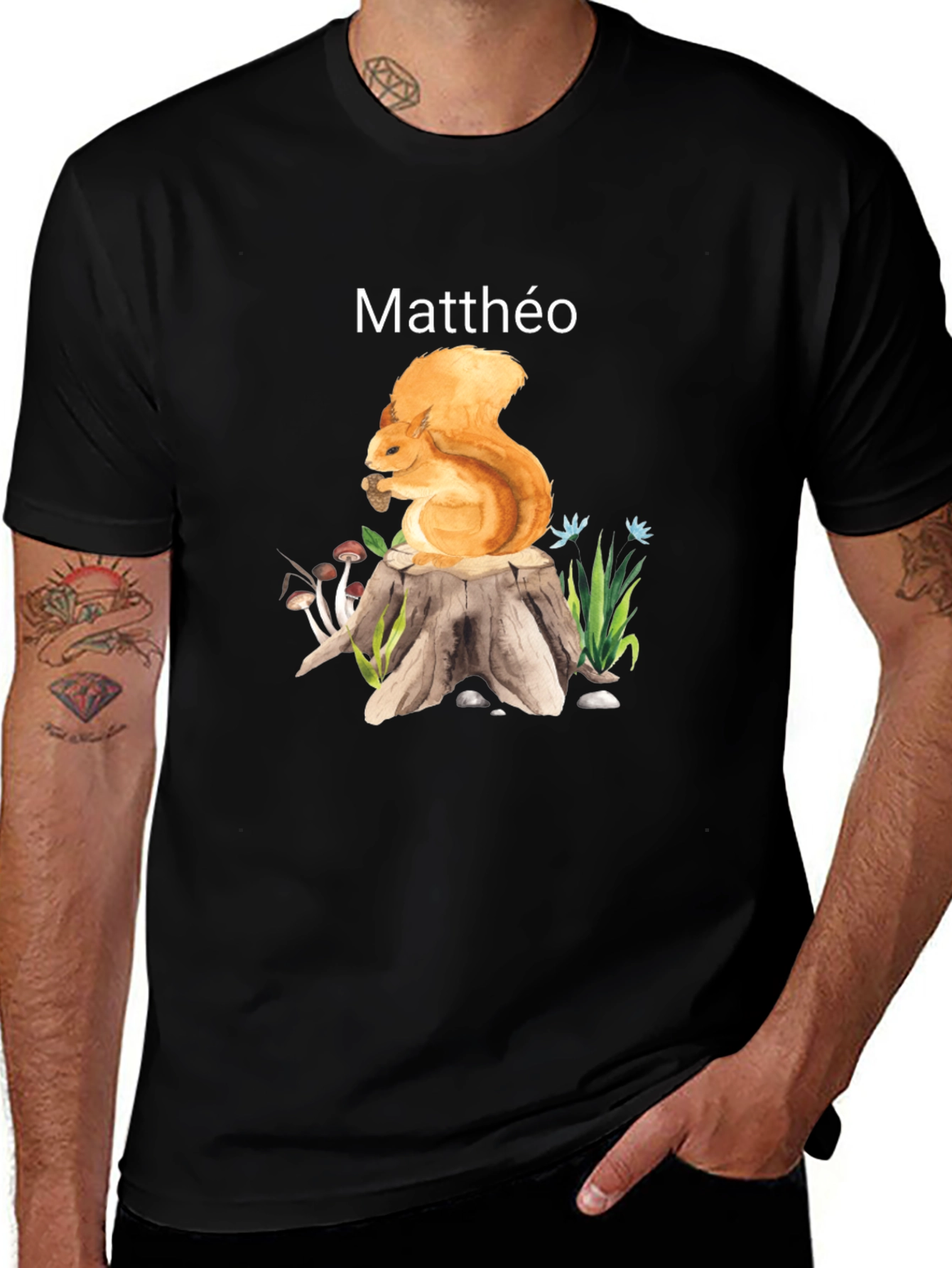 Squirrel Stump T-Shirt - Matthéo Personalized