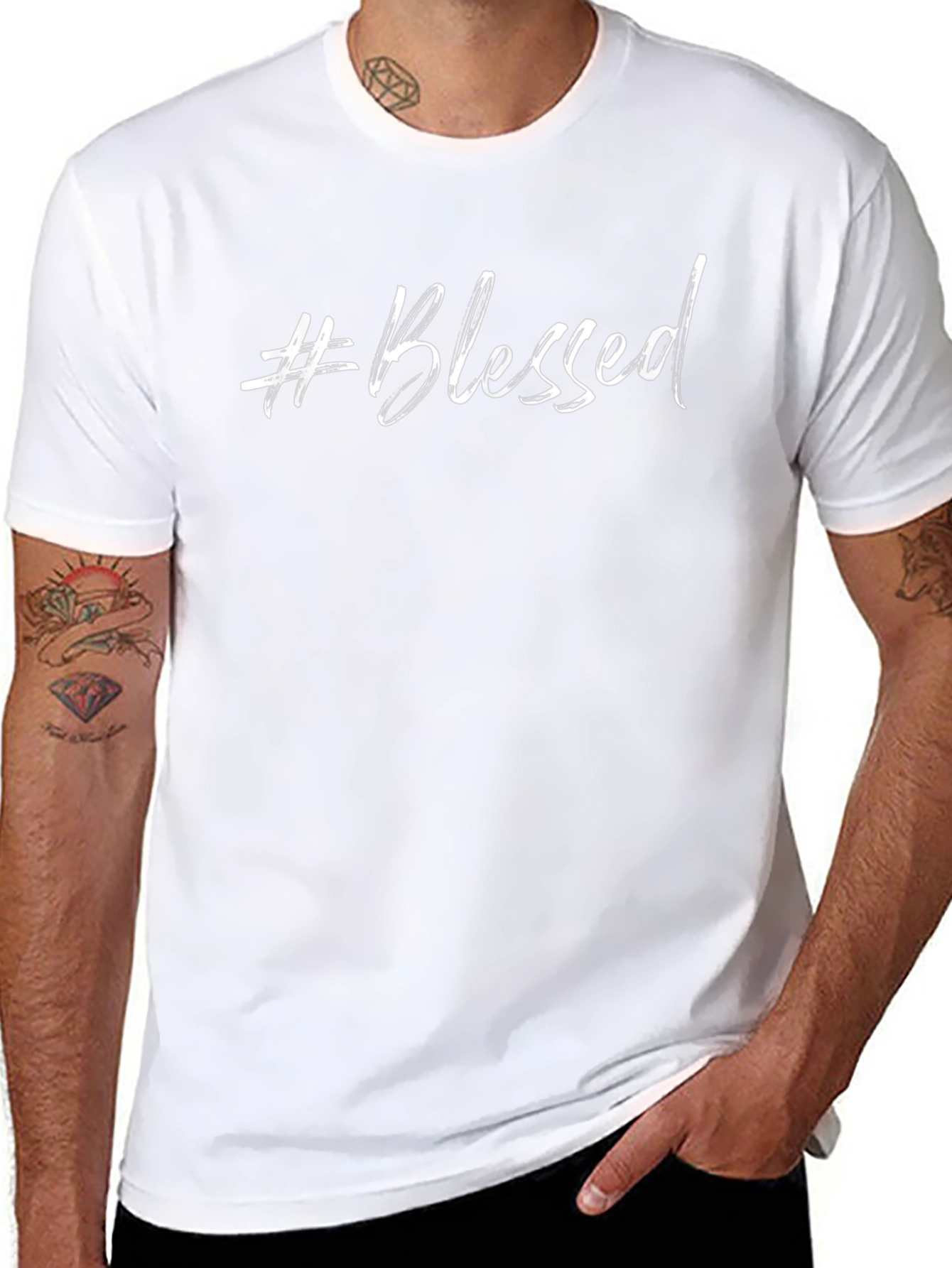 #Blessed Graphic Tee - Stylish Black Cotton T-Shirt