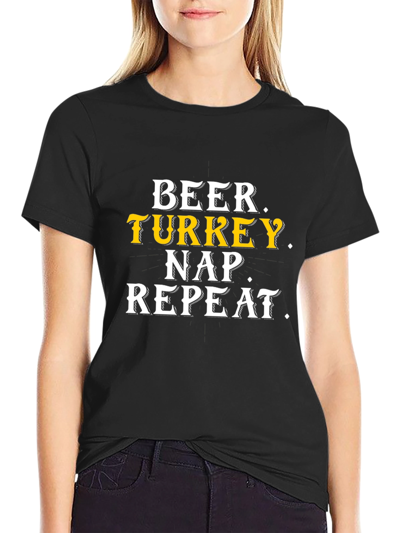 Beer Turkey Nap Repeat Thanksgiving T-Shirt