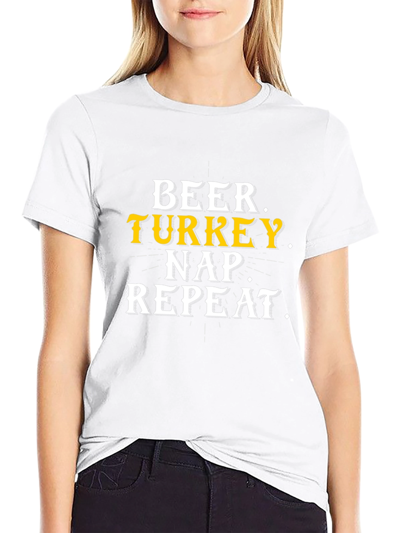 Beer Turkey Nap Repeat Thanksgiving T-Shirt