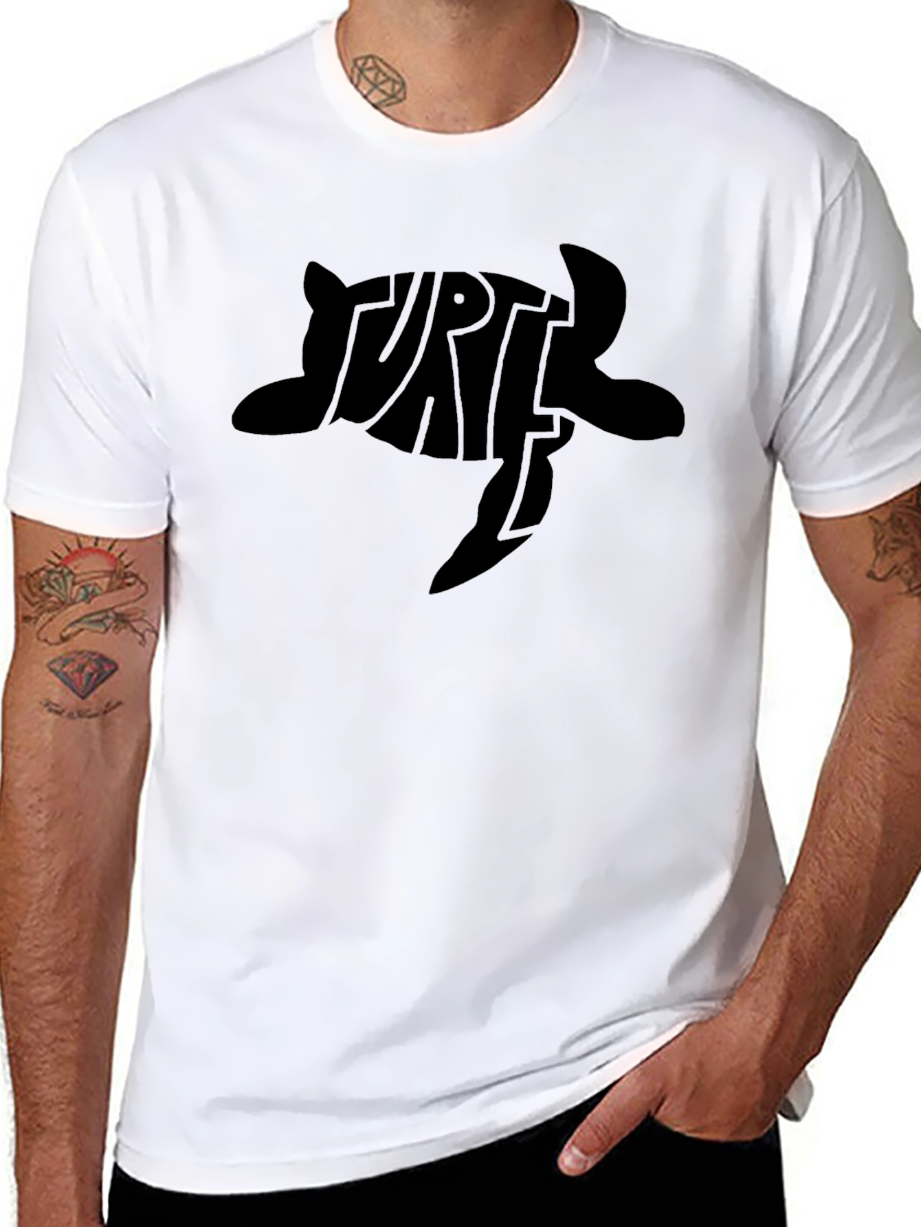 Turtle Typography Black T-Shirt