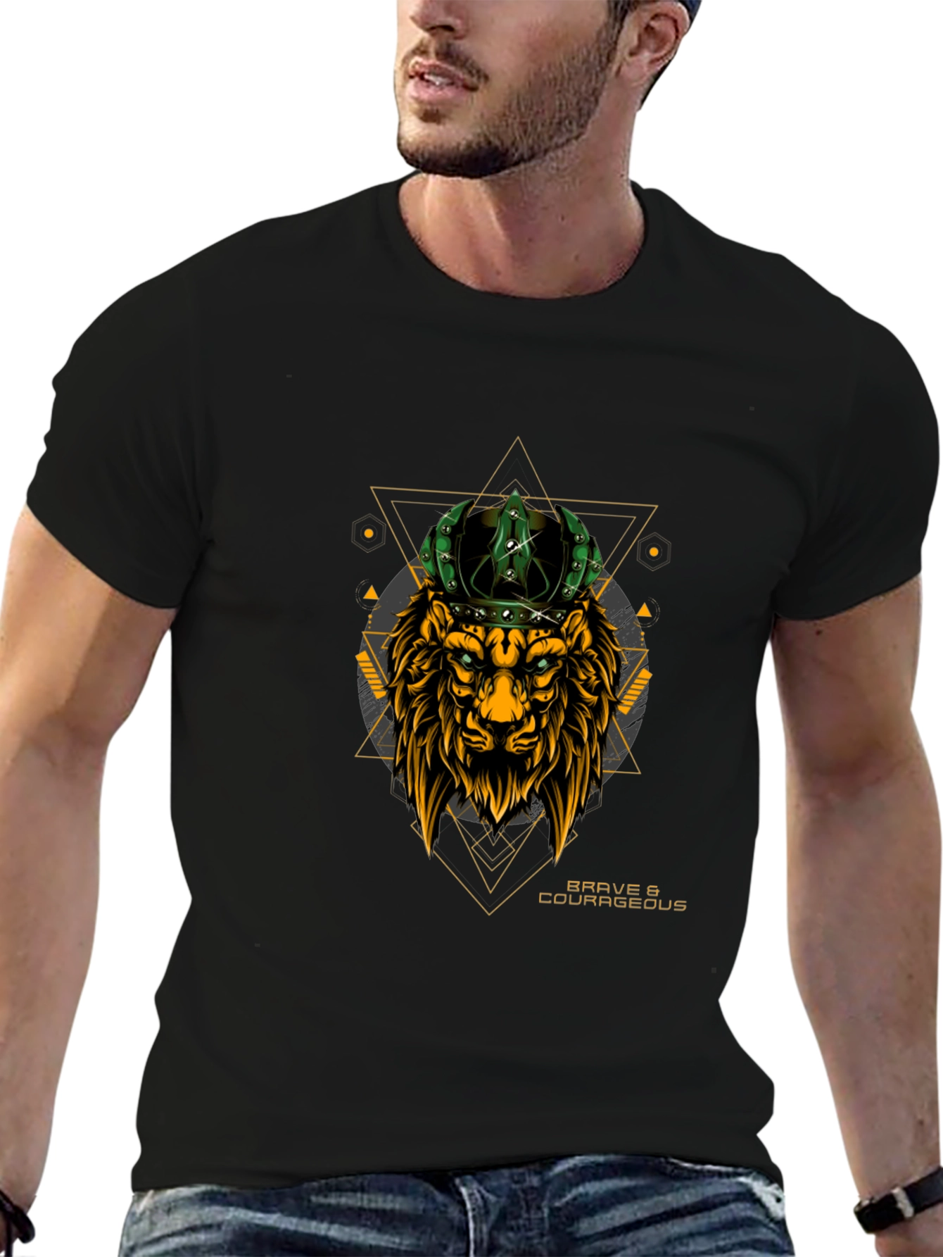 Brave Lion Crown Graphic T-Shirt