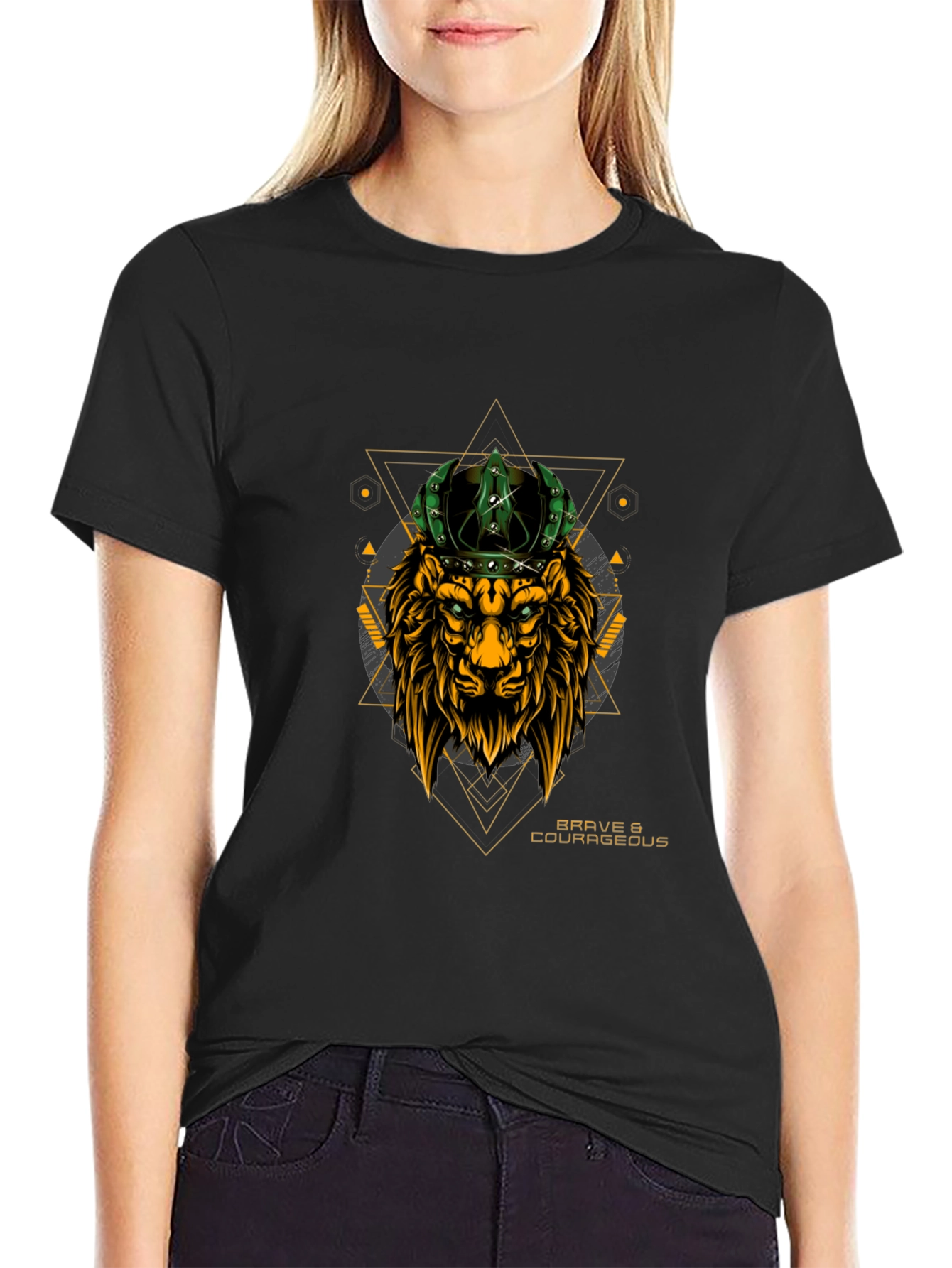Brave Lion Crown Graphic T-Shirt