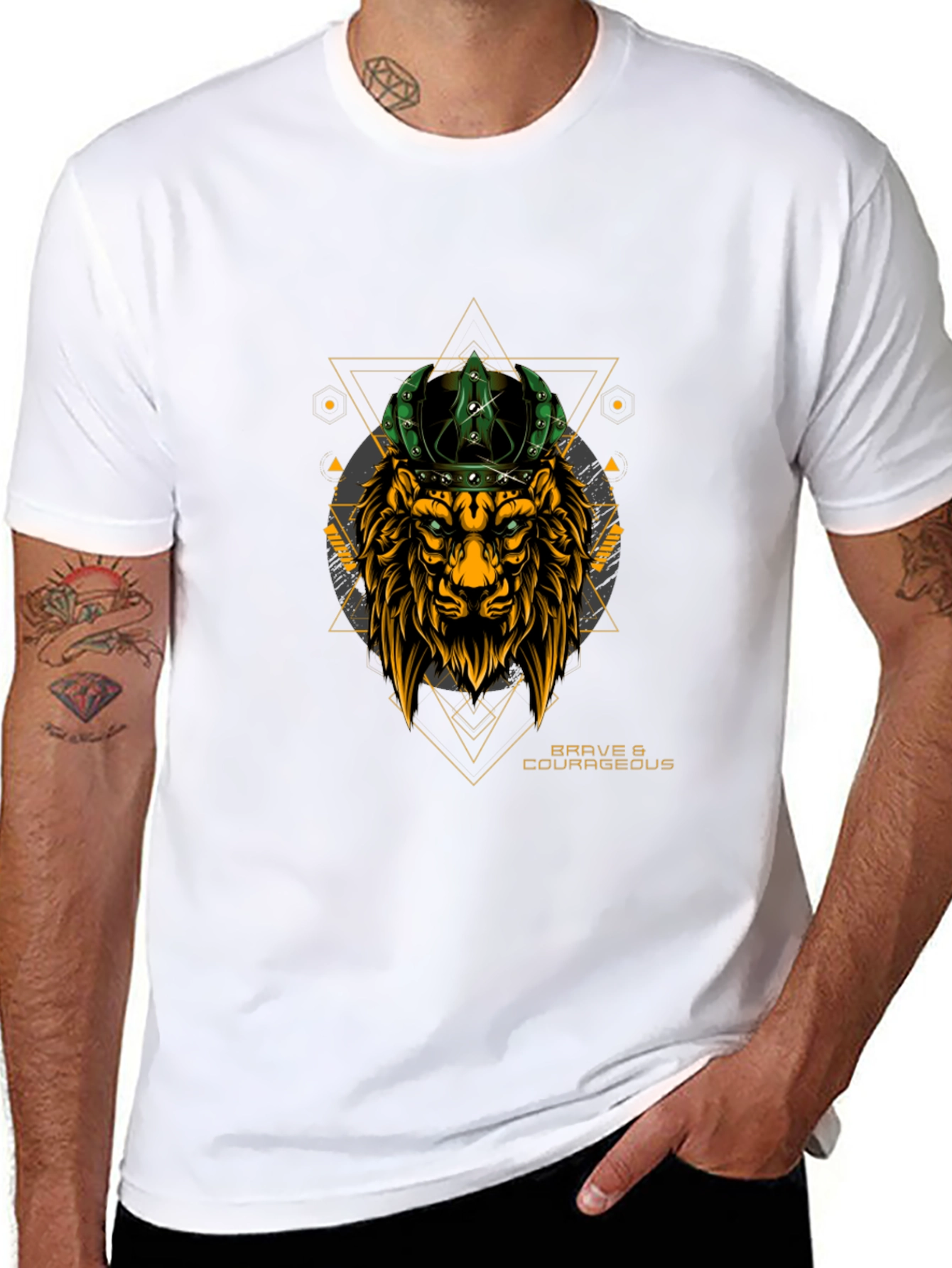 Brave Lion Crown Graphic T-Shirt