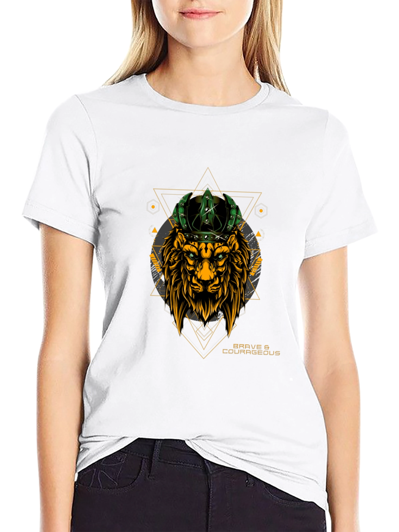 Brave Lion Crown Graphic T-Shirt