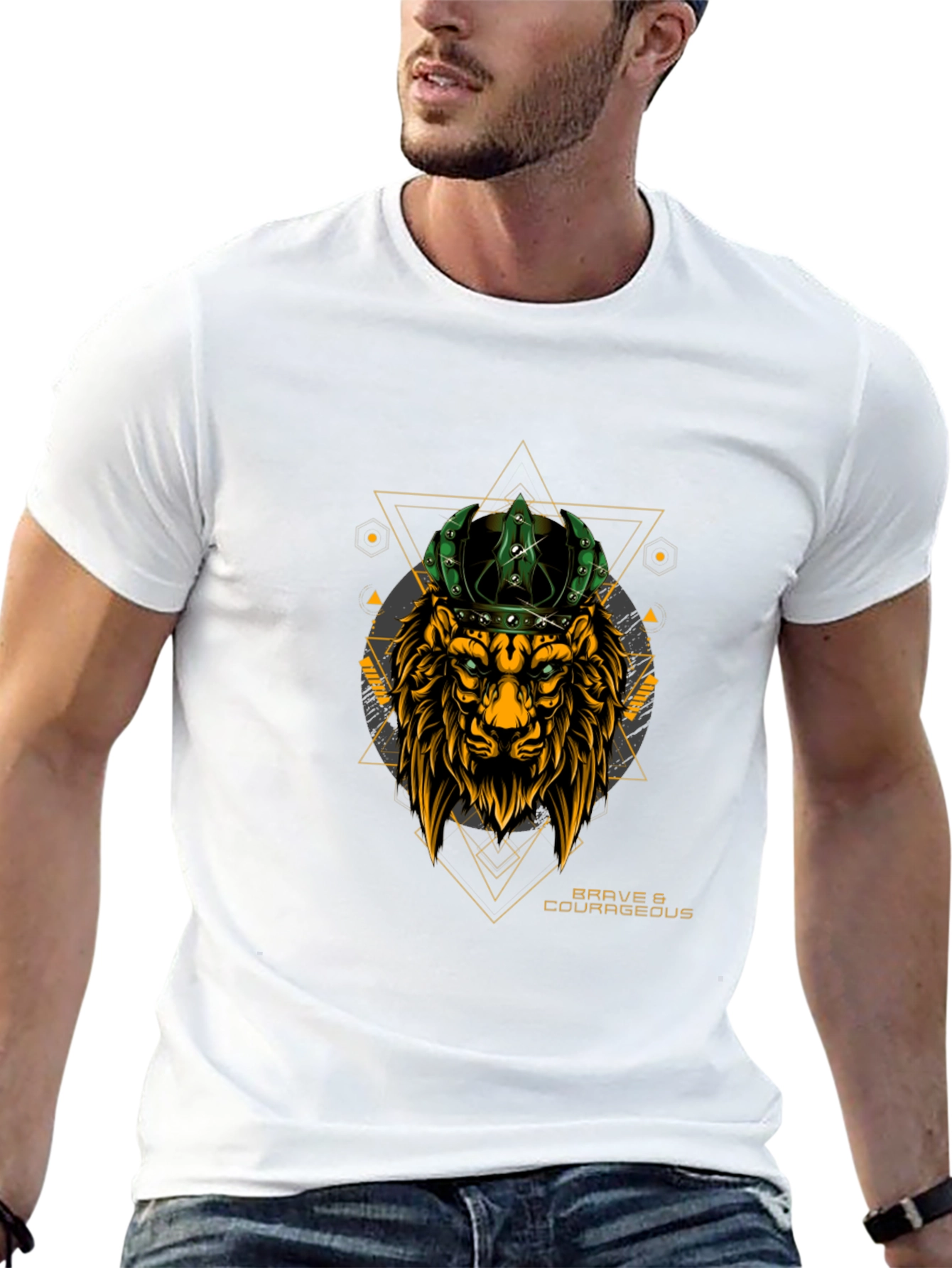 Brave Lion Crown Graphic T-Shirt