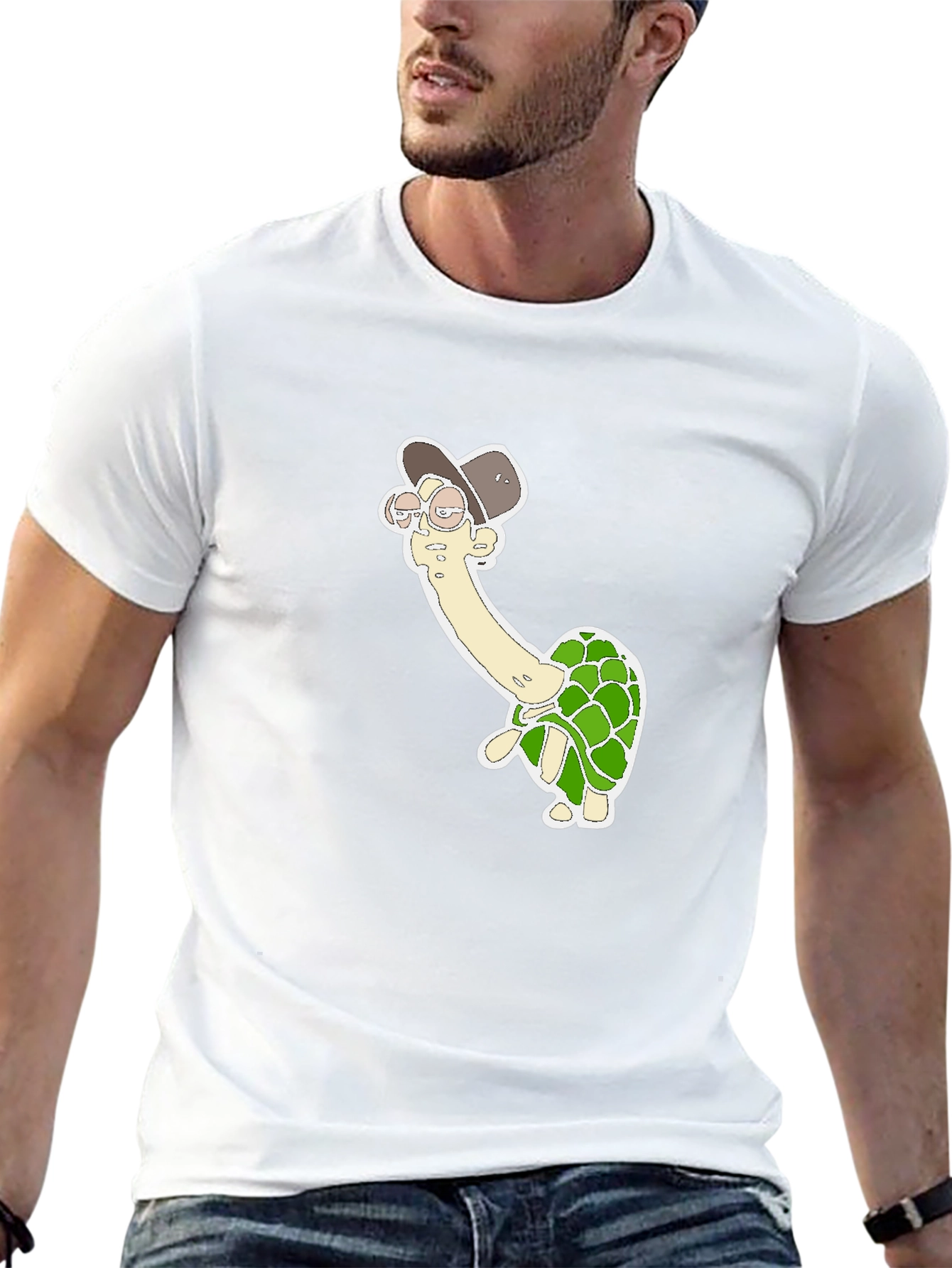 Turtle in Hat Graphic Tee - Black