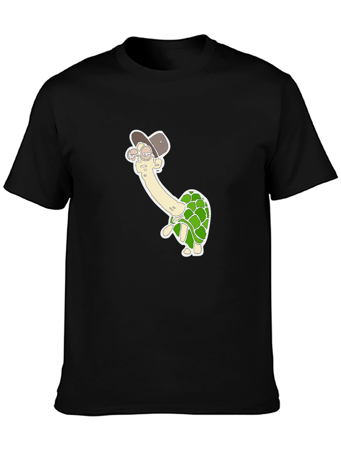 Turtle in Hat Graphic Tee - Black