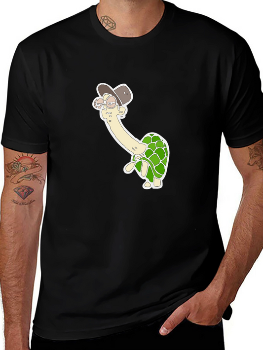 Turtle in Hat Graphic Tee - Black