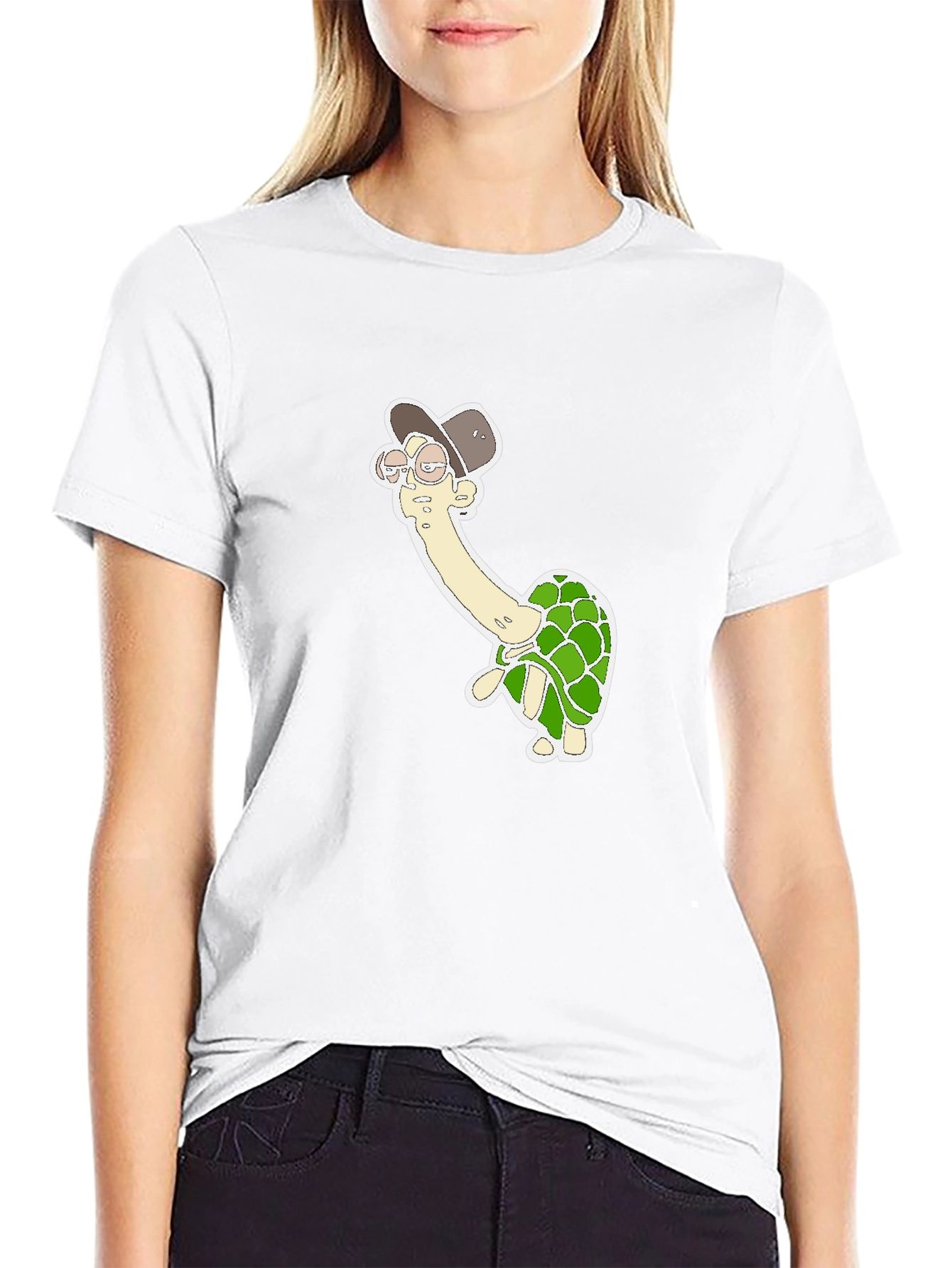 Turtle in Hat Graphic Tee - Black