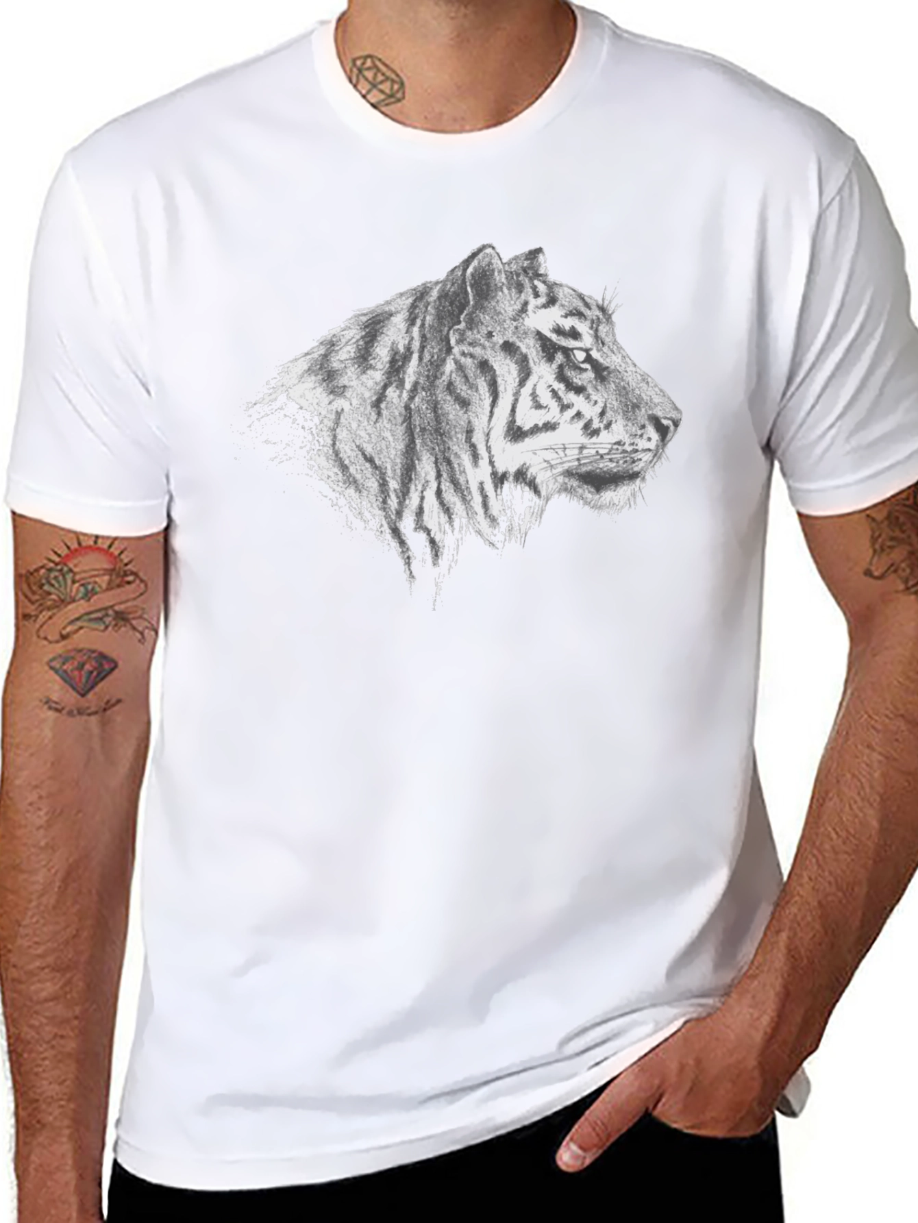 Tiger Graphic Black T-Shirt - Stylish Animal Tee