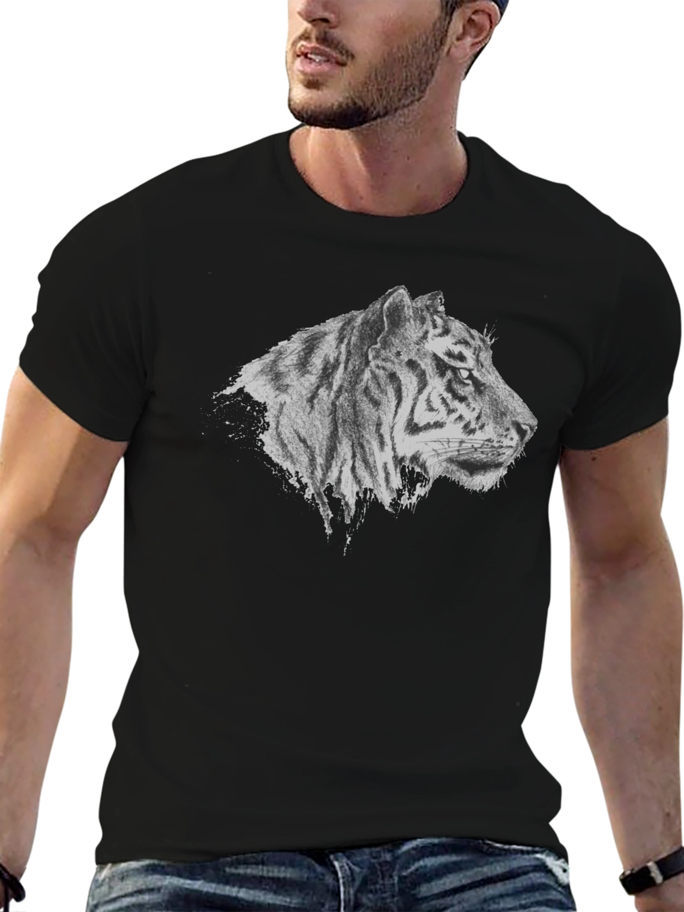Tiger Graphic Black T-Shirt - Stylish Animal Tee