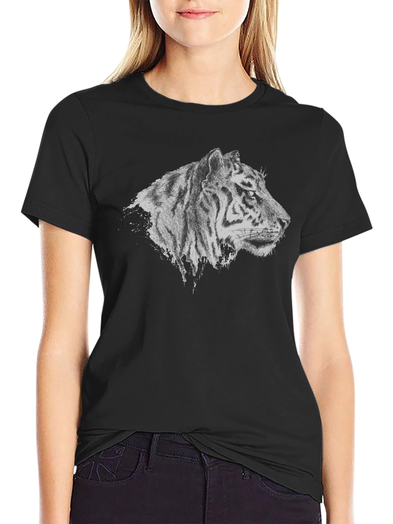 Tiger Graphic Black T-Shirt - Stylish Animal Tee