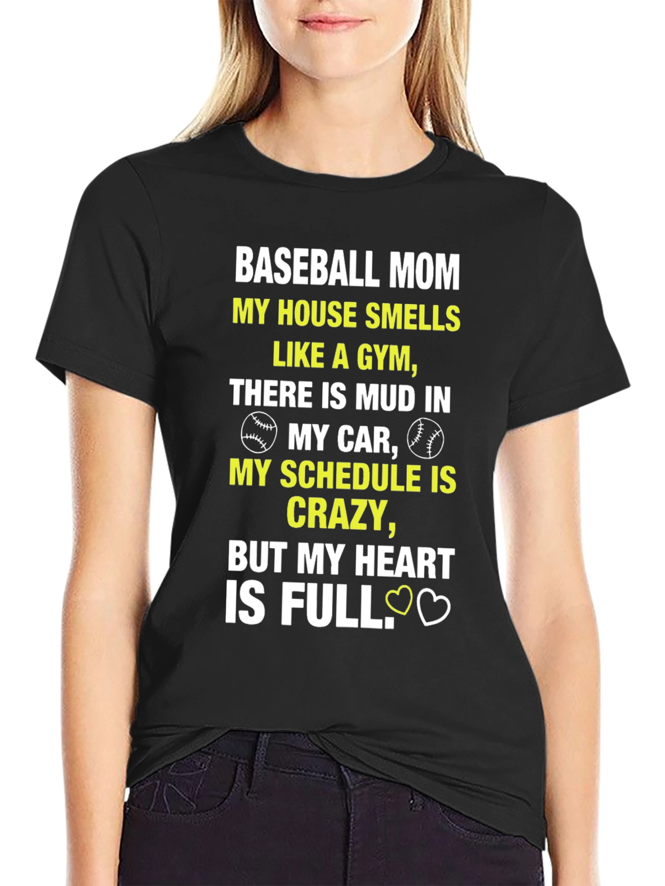Baseball Mom T-Shirt - Heart is Full Tee