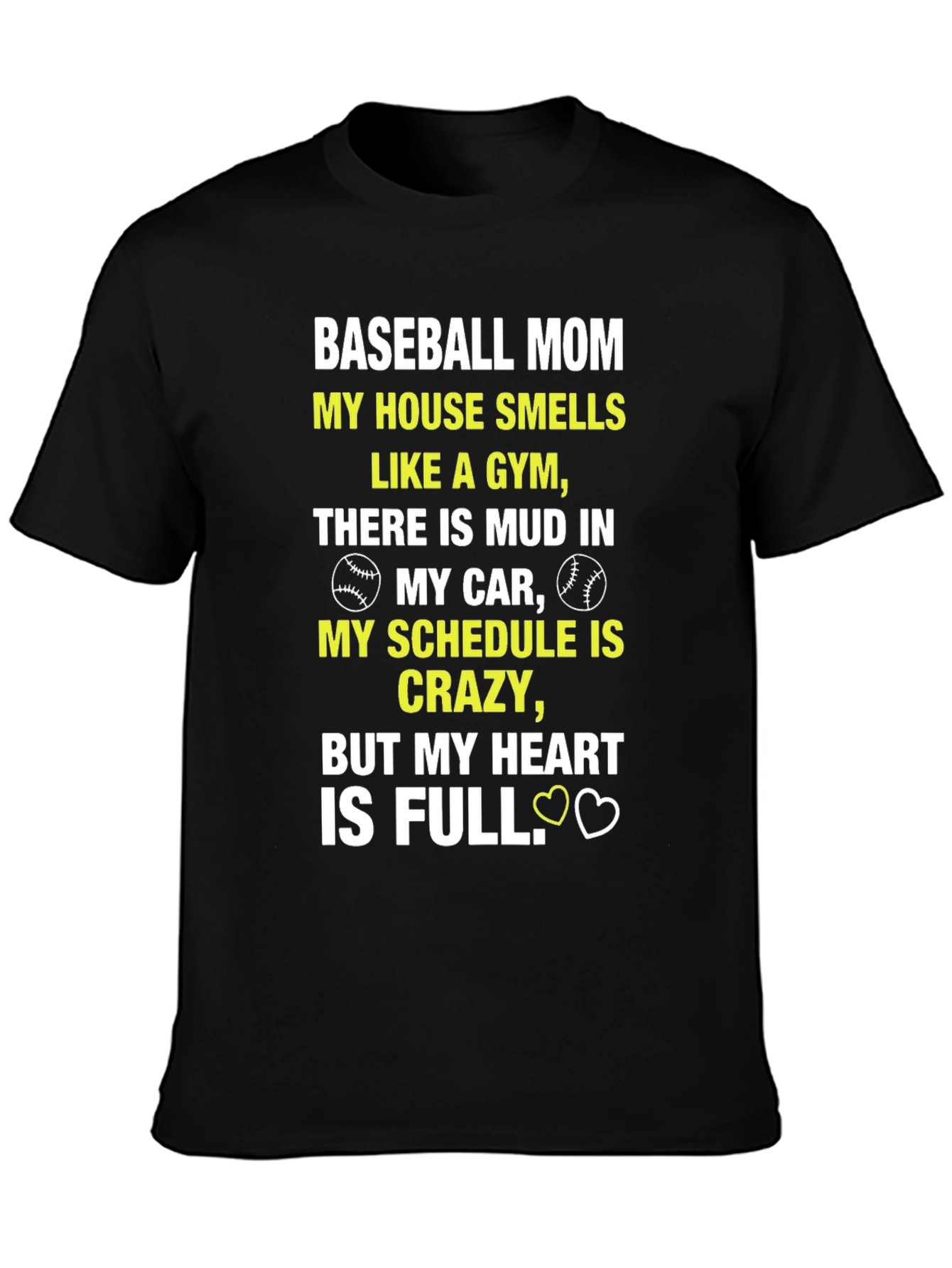 Baseball Mom T-Shirt - Heart is Full Tee
