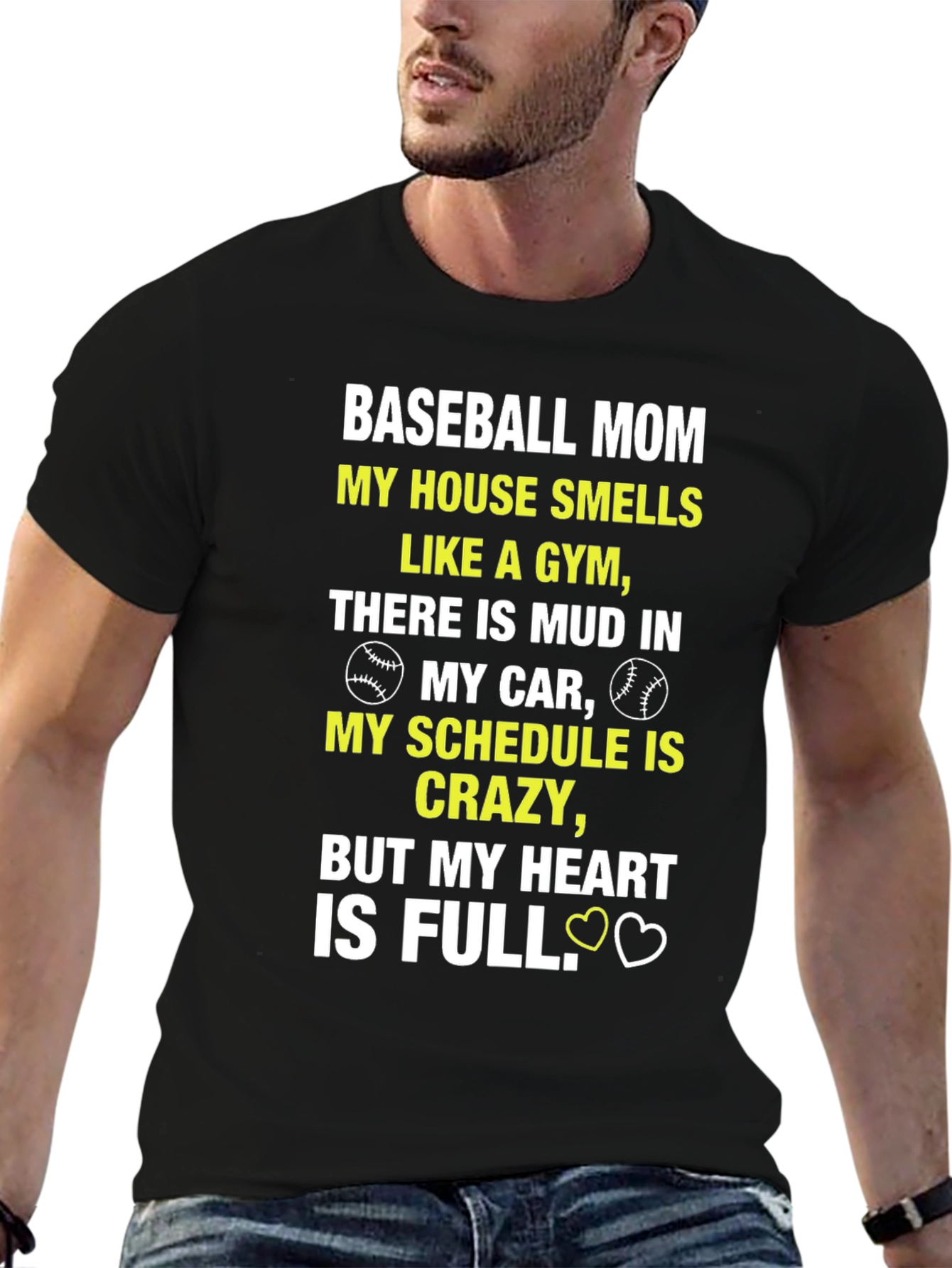 Baseball Mom T-Shirt - Heart is Full Tee