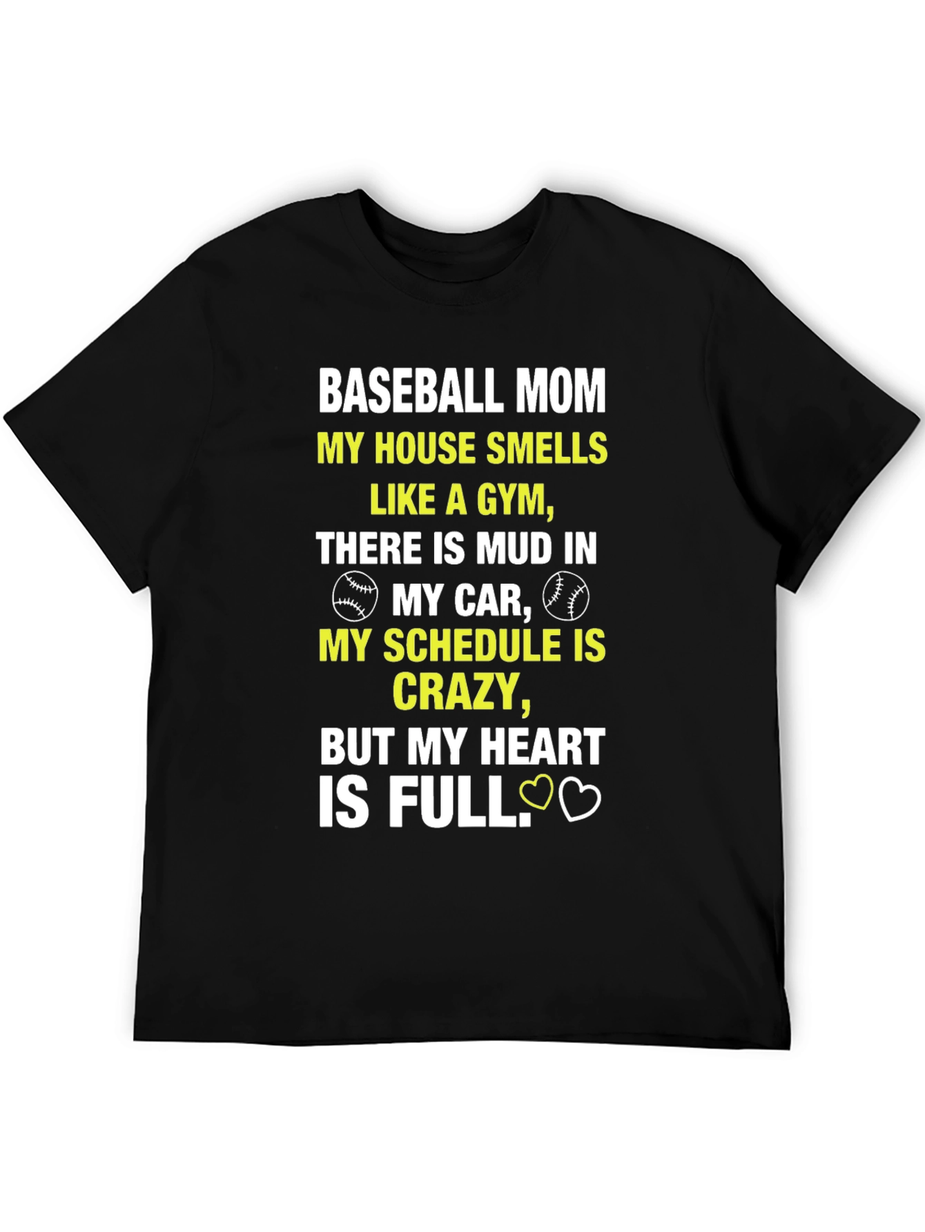 Baseball Mom T-Shirt - Heart is Full Tee