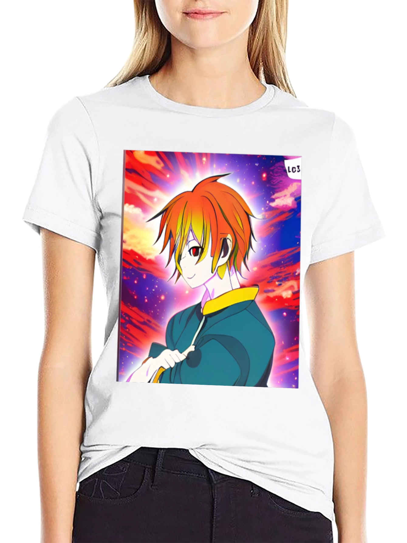 Anime Character Graphic Black T-Shirt