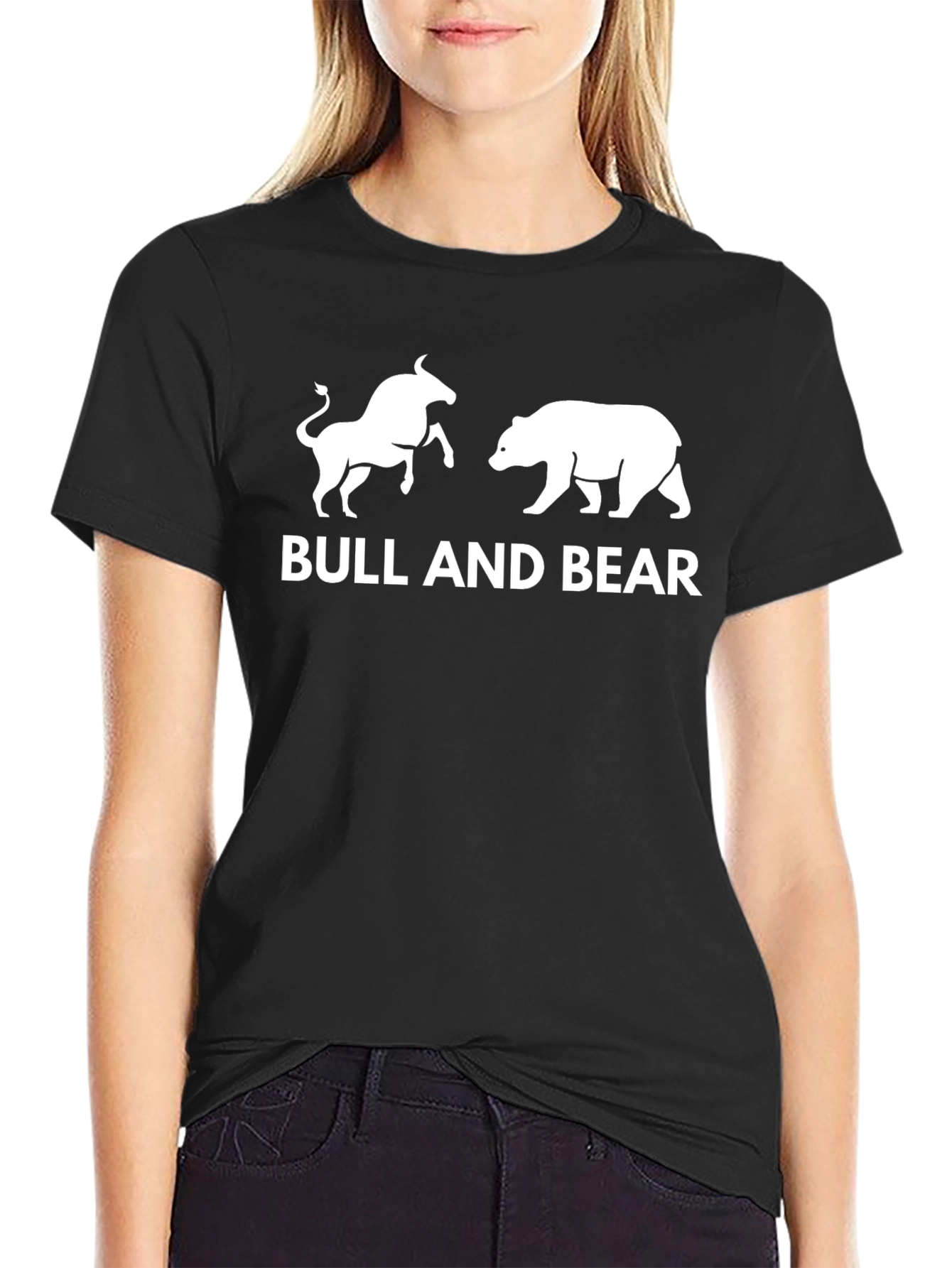 Bull and Bear Black Graphic Tee