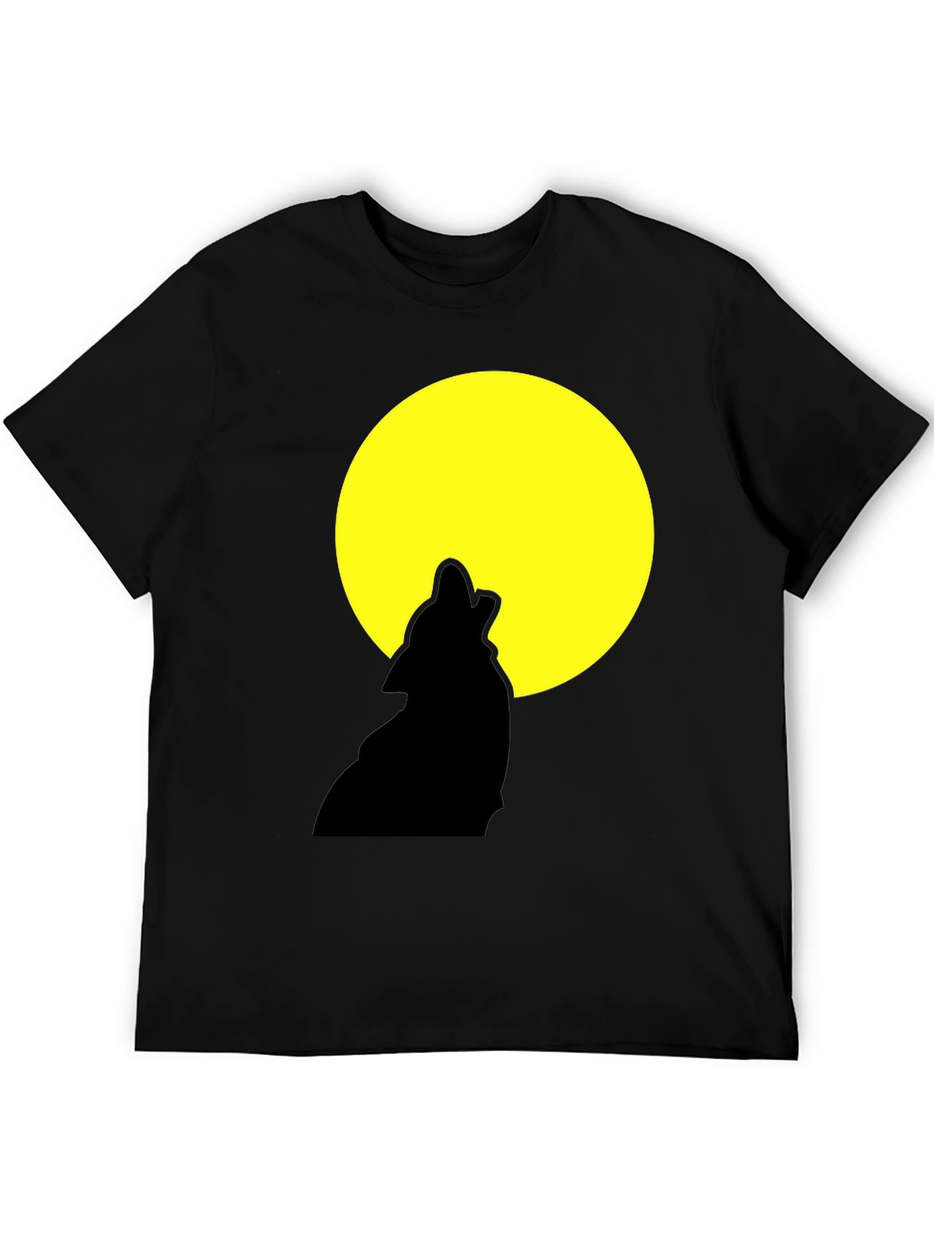 Wolf Howling at Moon Graphic Tee - Black