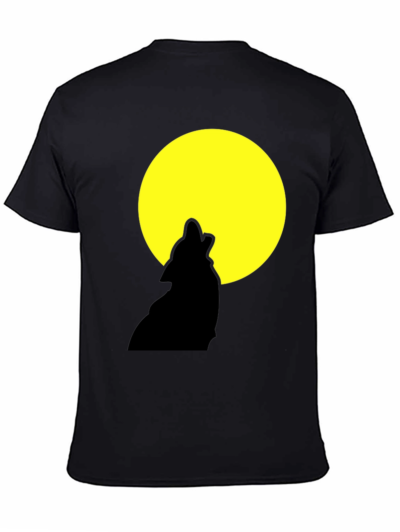 Wolf Howling at Moon Graphic Tee - Black