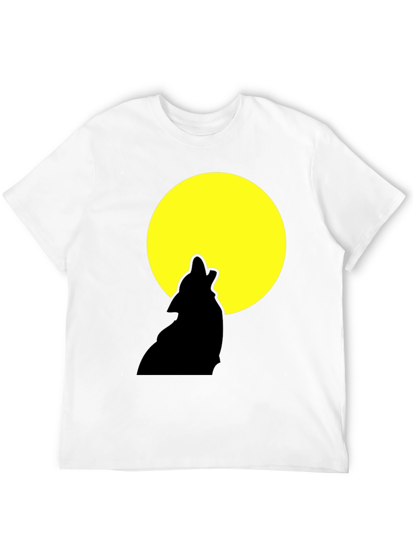 Wolf Howling at Moon Graphic Tee - Black